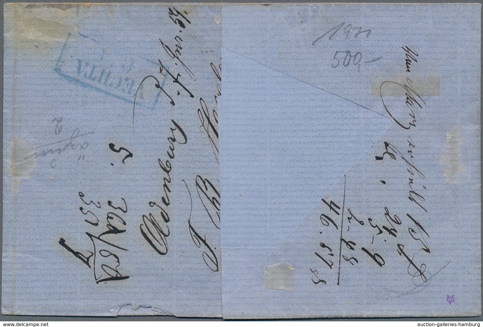 Oldenburg - Marken Und Briefe: 1852 1/15 Th Type II, Farbfrisch, Vollrandig, Als EF Auf Reco Brief, - Oldenbourg