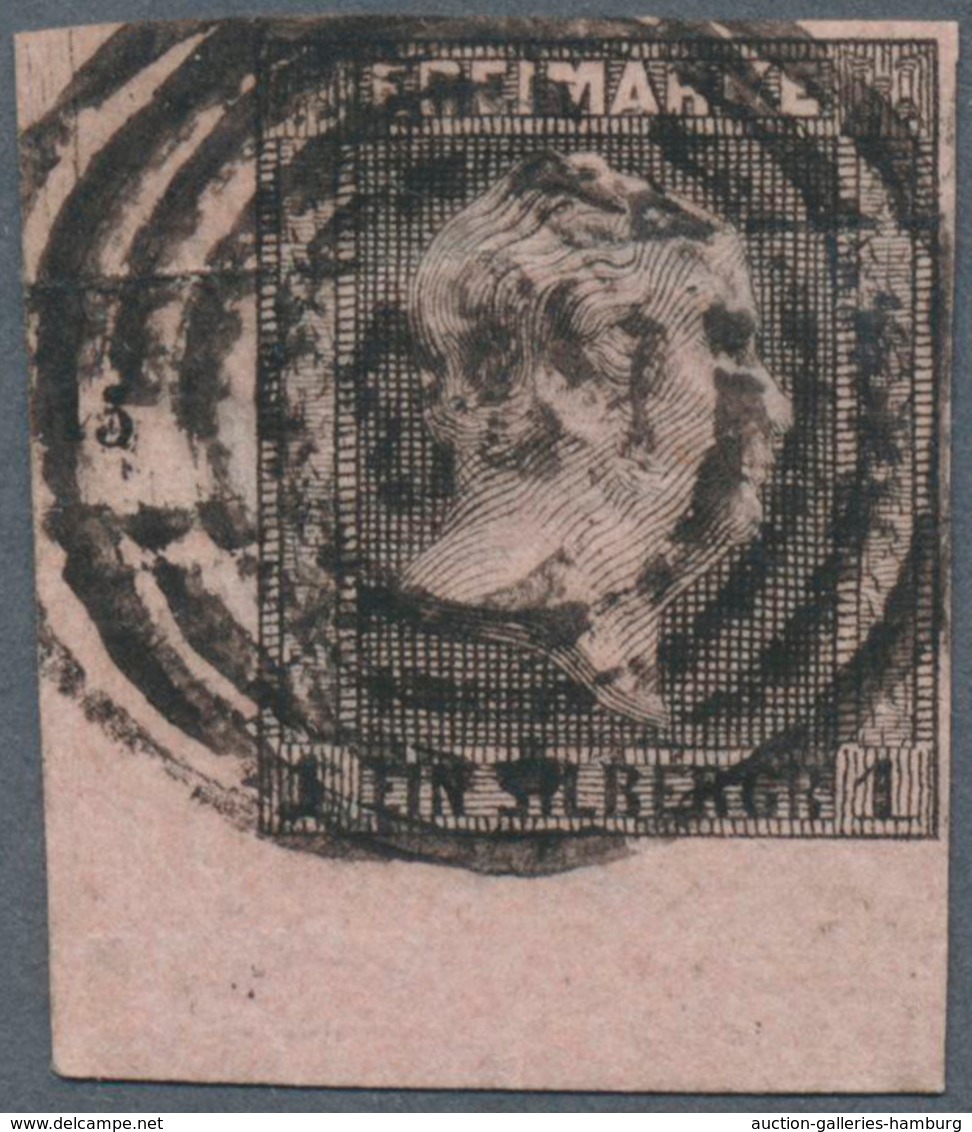 Preußen - Marken Und Briefe: 1850: 1 Sgr Schwarz Auf Rosa, Linke Untere Bogenecke (6-7 Mm), Waag. Bu - Other & Unclassified