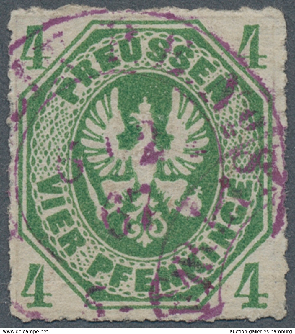 Preußen - Marken Und Briefe: 1861, 4 Pf Gelblichgrün Zentrisch Entwertet Mit Violettem K2 "BERLIN P. - Otros & Sin Clasificación