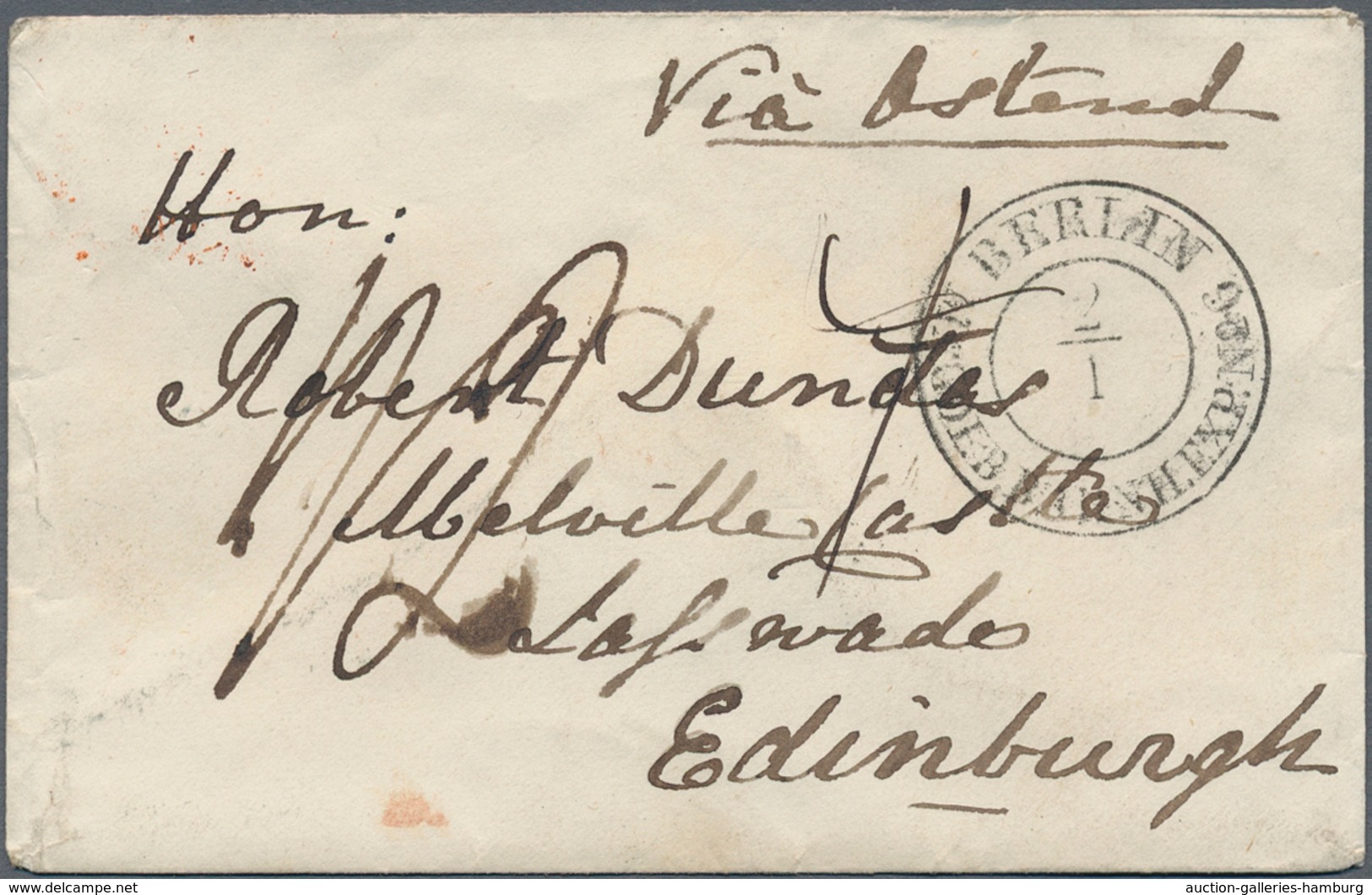 Preußen - Stempel: 1848/1850, 2 Kleine Briefe Nach Edinburgh Mit Stempel "BERLIN MAGDEB. BAHNH. EXP. - Altri & Non Classificati
