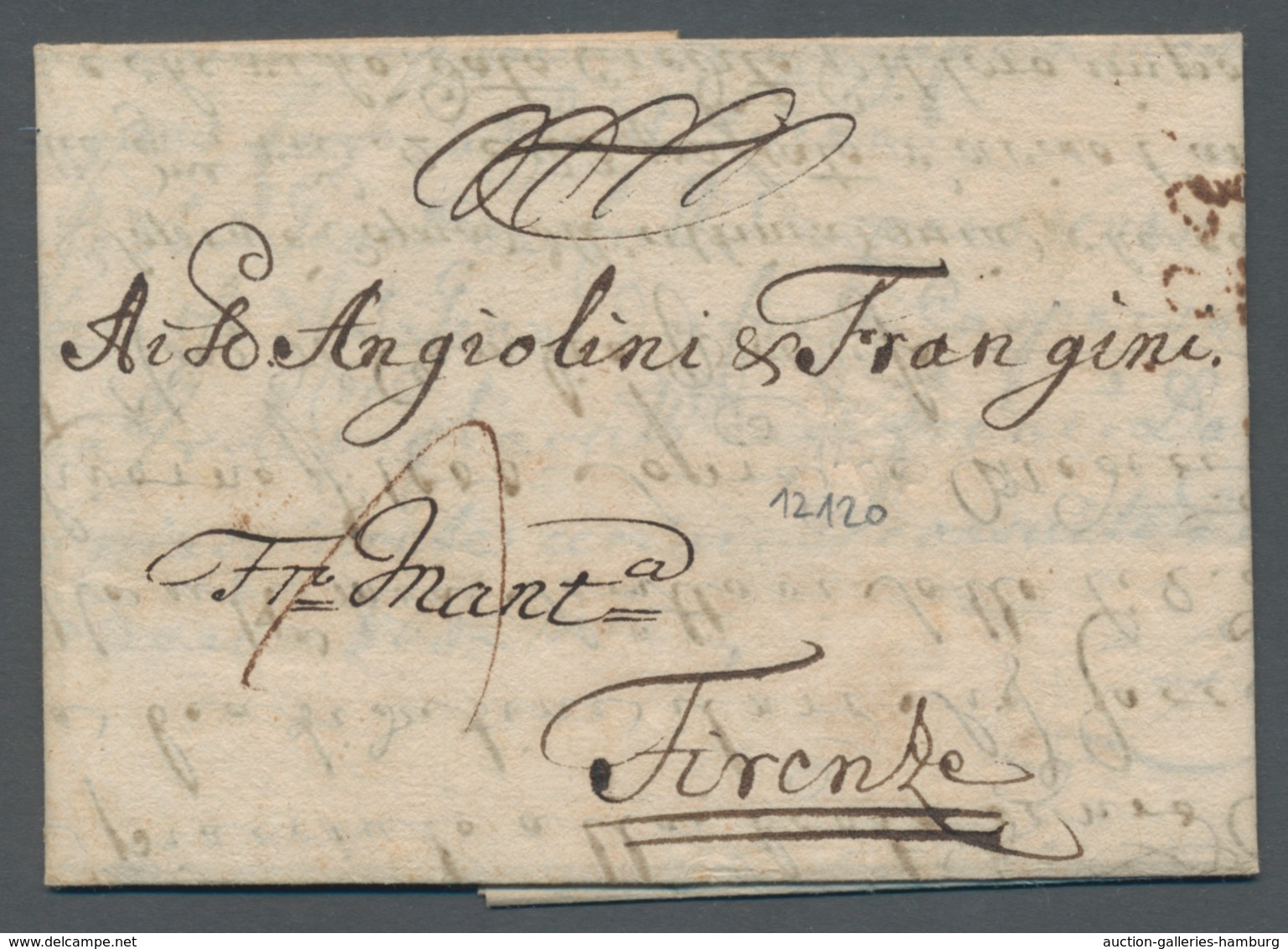 Sachsen - Vorphilatelie: 1730, Brief Aus Leipzig Nach Florenz über Mantua. Befördert über Den Forwar - Prephilately