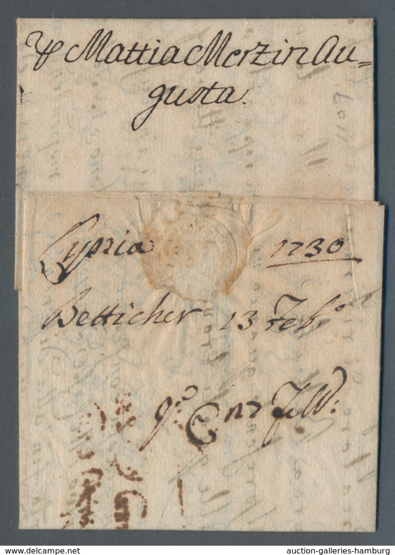 Sachsen - Vorphilatelie: 1730, Brief Aus Leipzig Nach Florenz über Mantua. Befördert über Den Forwar - Prephilately