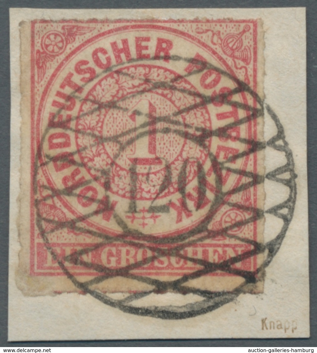 Sachsen - Nachverwendete Stempel: 1868, Lot NDP-Marken, Alle Mit Sachsen Nachverwendeten Nummern-Stp - Saxony