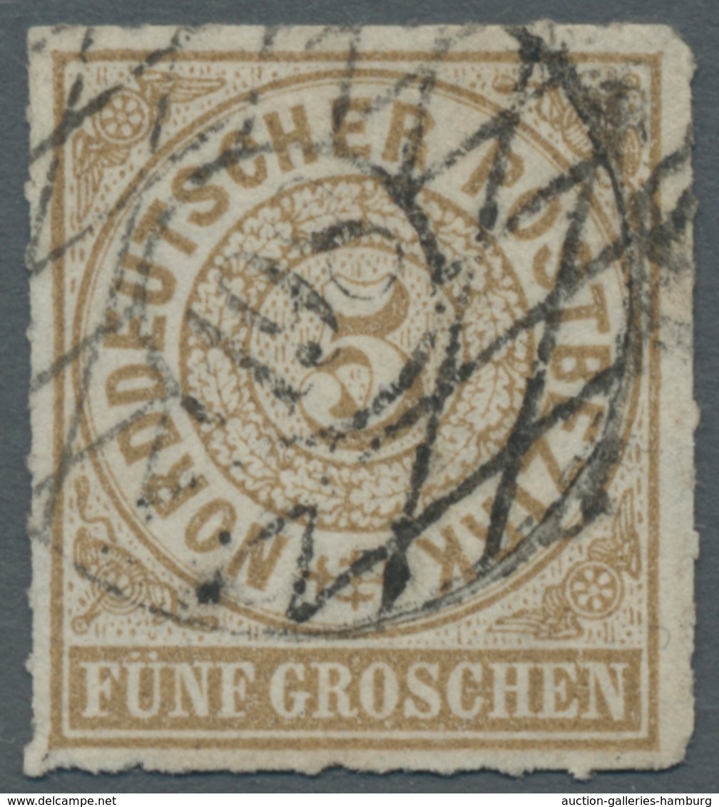 Sachsen - Nachverwendete Stempel: 1868, Lot NDP-Marken, Alle Mit Sachsen Nachverwendeten Nummern-Stp - Saxe