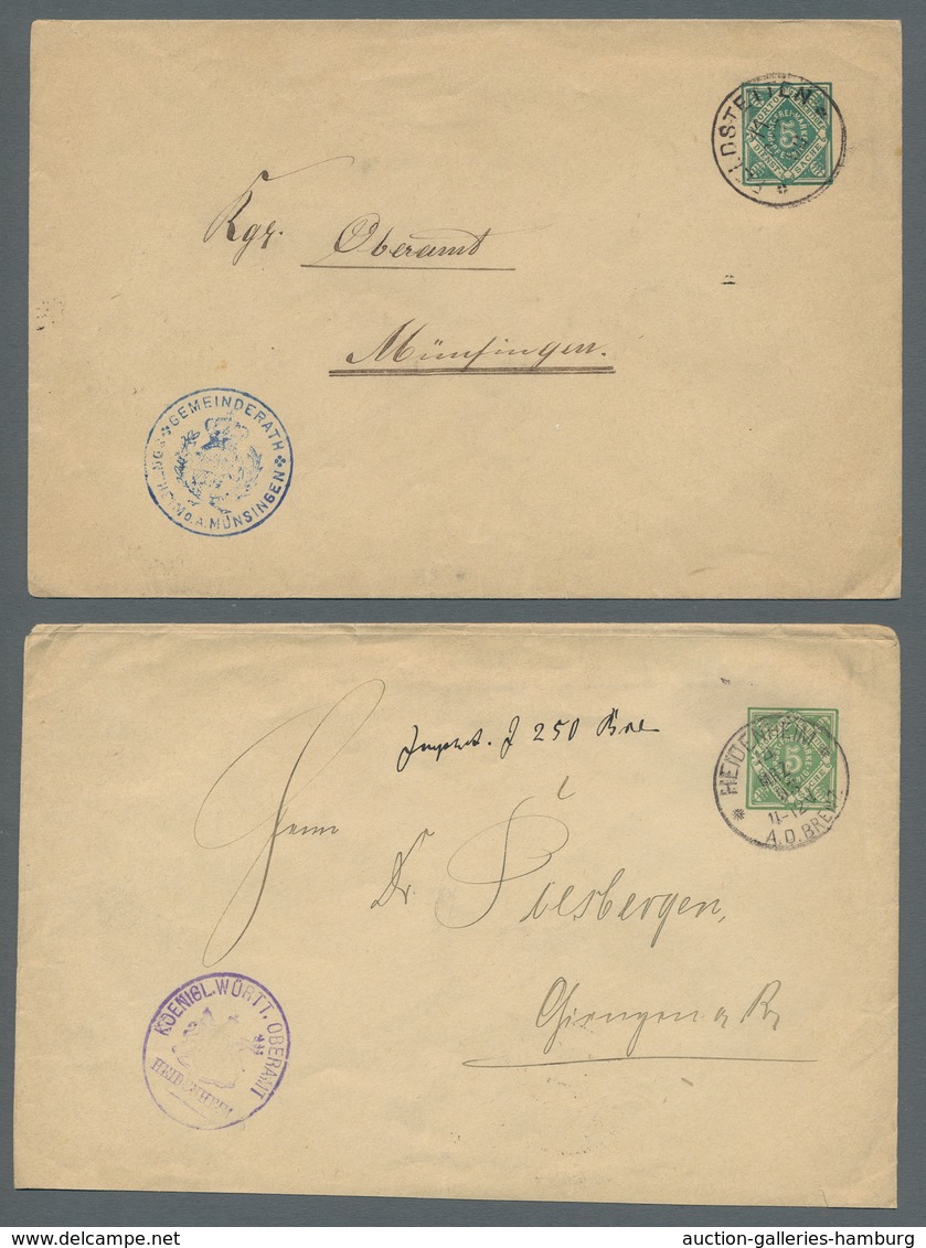 Württemberg - Marken Und Briefe: 1851, 31 Briefe, Ganzsachen, "Gruß Aus Ulm" Karte, Dabei Einschreib - Otros & Sin Clasificación