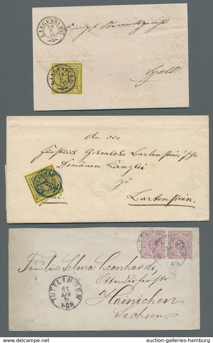 Württemberg - Marken und Briefe: 1851, 31 Briefe, Ganzsachen, "Gruß aus Ulm" Karte, dabei Einschreib