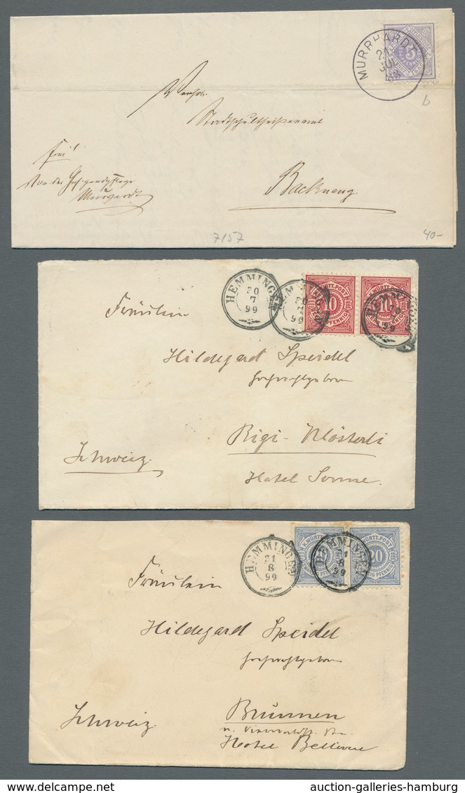 Württemberg - Marken und Briefe: 1851, 31 Briefe, Ganzsachen, "Gruß aus Ulm" Karte, dabei Einschreib