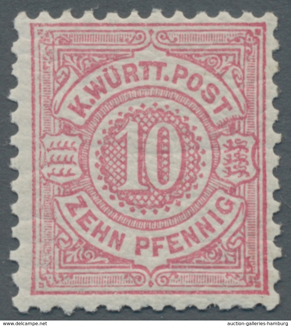 Württemberg - Marken Und Briefe: 1875, Freimarke 10 Pf. In Der Seltenen Farbe " Mittellilarot", Post - Otros & Sin Clasificación