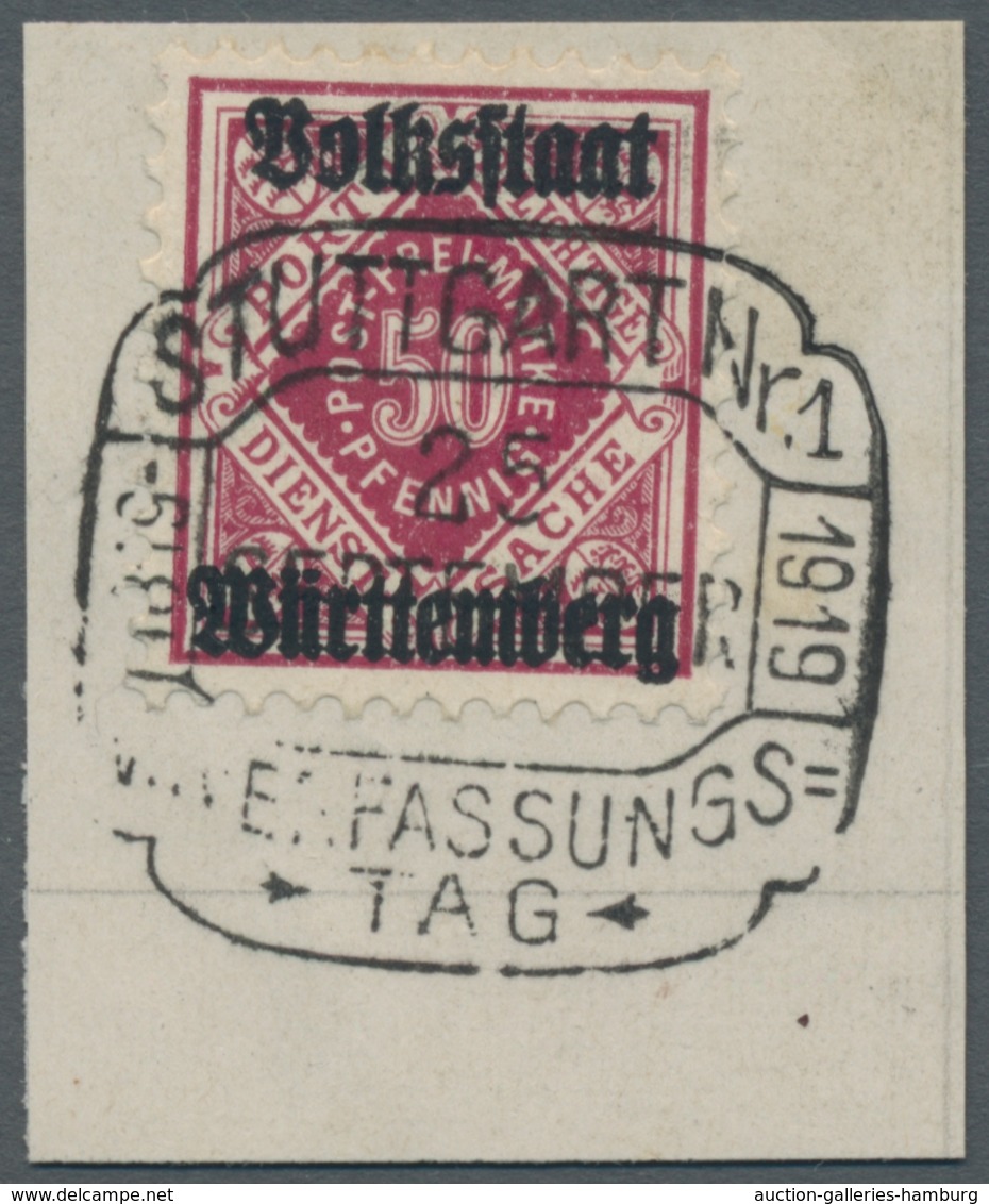 Württemberg - Marken Und Briefe: 1919, 50 Pf. In Der Seltenen Farbe "karmin/magenta, Gut Gezähnt, Ei - Otros & Sin Clasificación