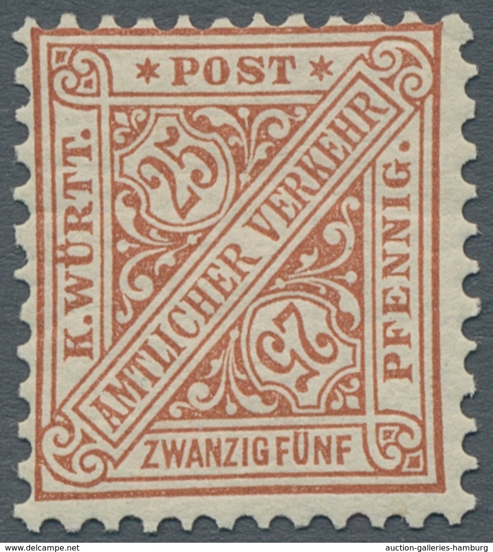 Württemberg - Marken Und Briefe: 1881, "3 Pfg. Bis 1 Mk. Amtlicher Verkehr", Postfrischer Satz, Die - Otros & Sin Clasificación