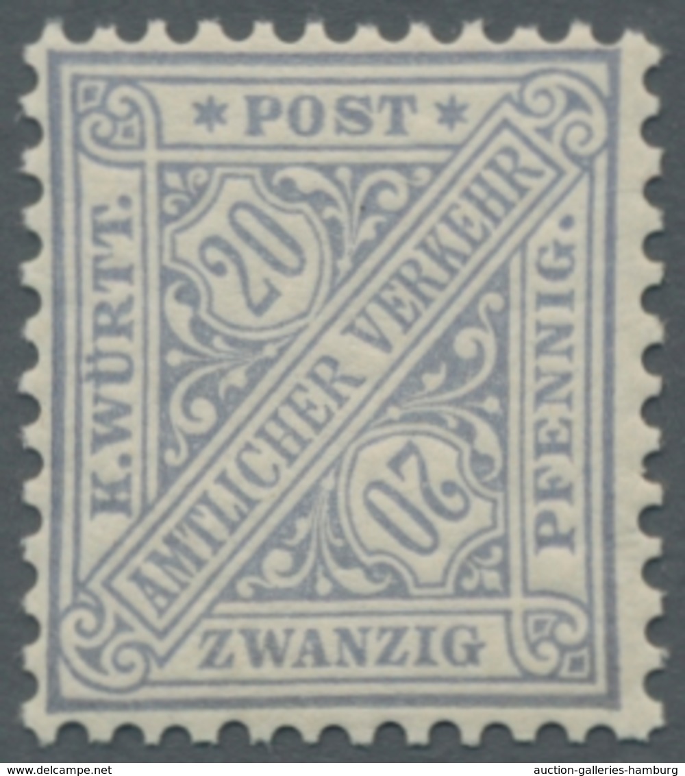 Württemberg - Marken Und Briefe: 1890, Dienstmarke 20 Pf. In Der Guten Farbe "hellgrautürkis" Postfr - Other & Unclassified