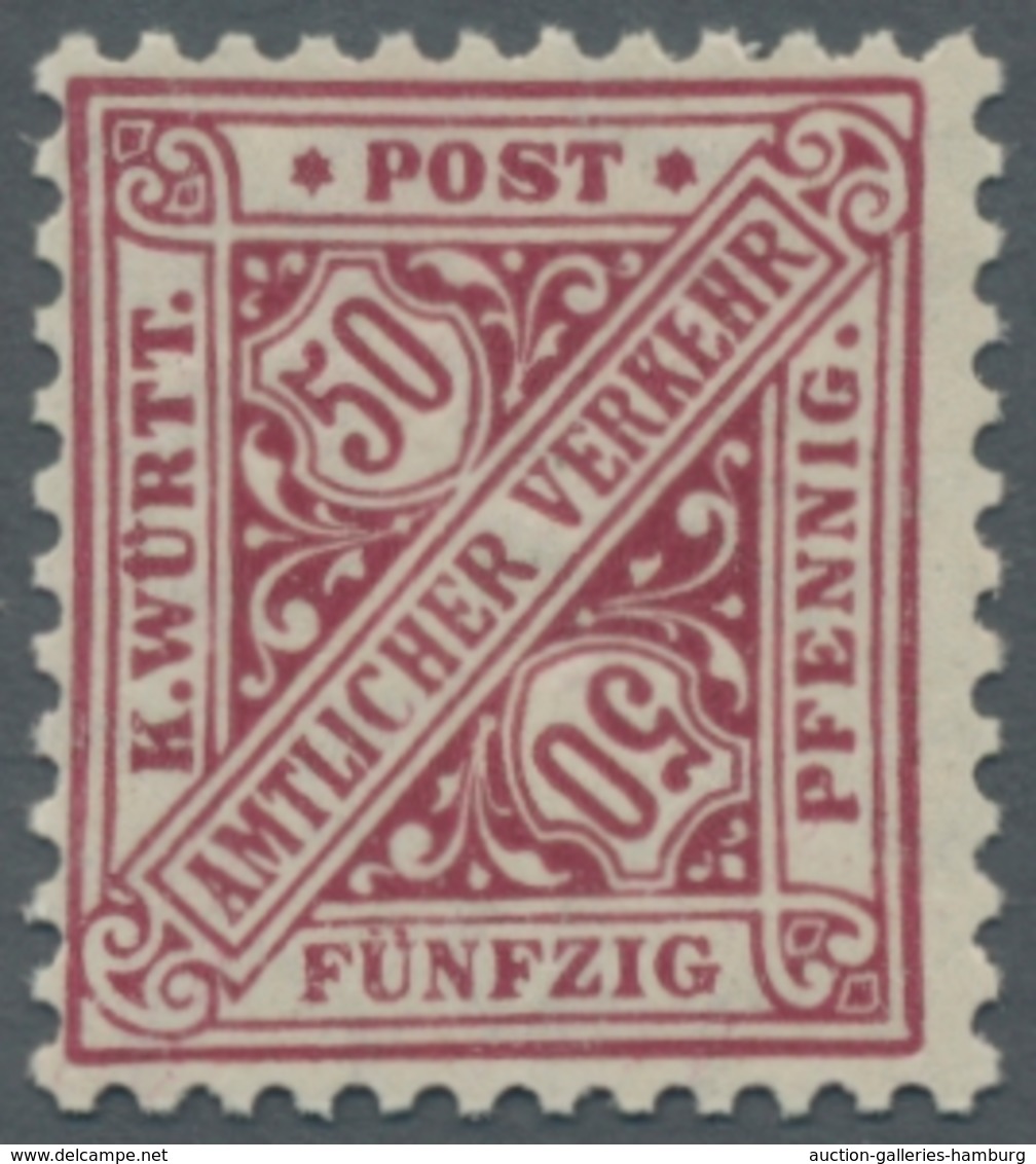 Württemberg - Marken Und Briefe: 1906, Dienstmarke 50 Pf. In Der Immer Fehlenden Farbe "lebhaftlilak - Otros & Sin Clasificación