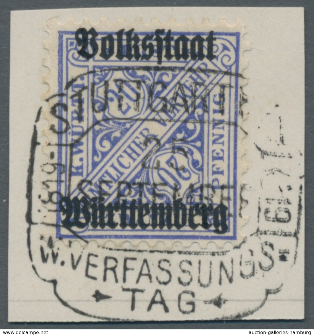 Württemberg - Marken Und Briefe: 1919, 20 Pf In Der Sehr Seltenen Farbe "mittelviolettultramarin", G - Otros & Sin Clasificación