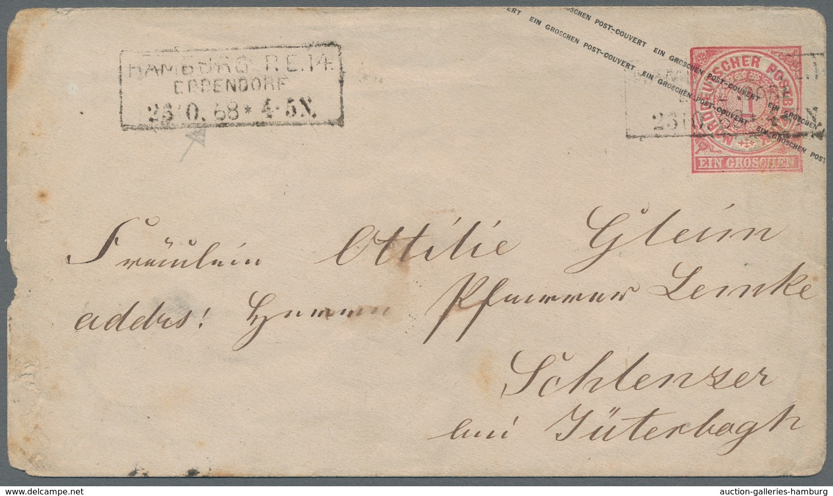 Norddeutscher Bund - Marken und Briefe: 1868, 18 Briefe mit besseren Stempeln wie NORDERNEY, Hufeise