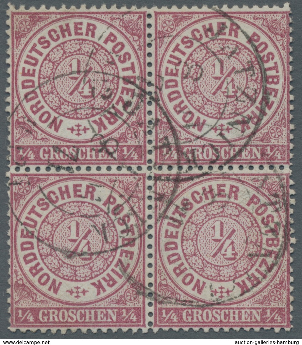 Norddeutscher Bund - Marken und Briefe: 1868/1869, Lot gestempelter Einheiten aus Nr.1 bis Dienst. d