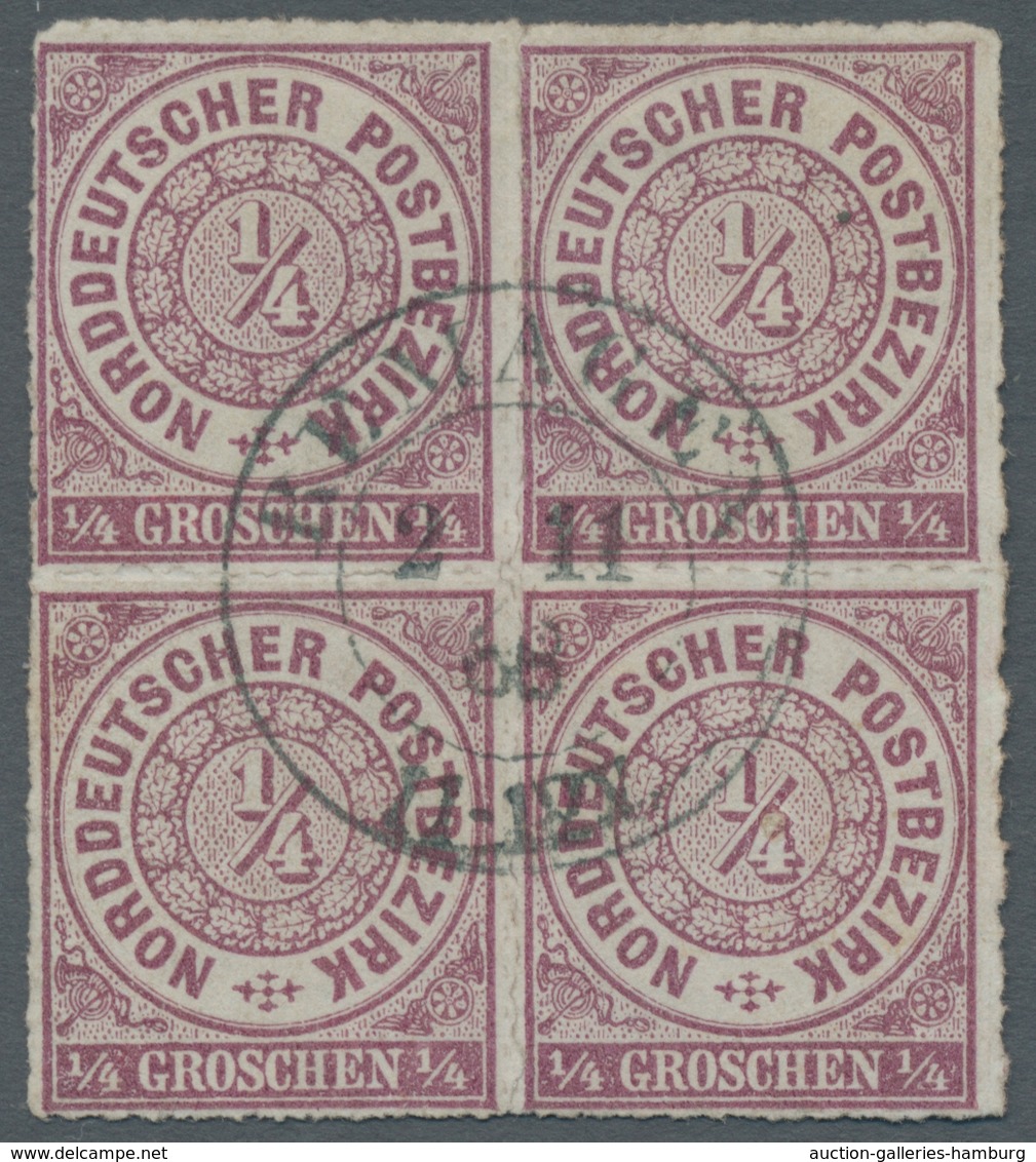 Norddeutscher Bund - Marken Und Briefe: 1868, 1/4 Gr. Braunviolett, Farbfrischer, Zentrisch Gestempe - Otros & Sin Clasificación