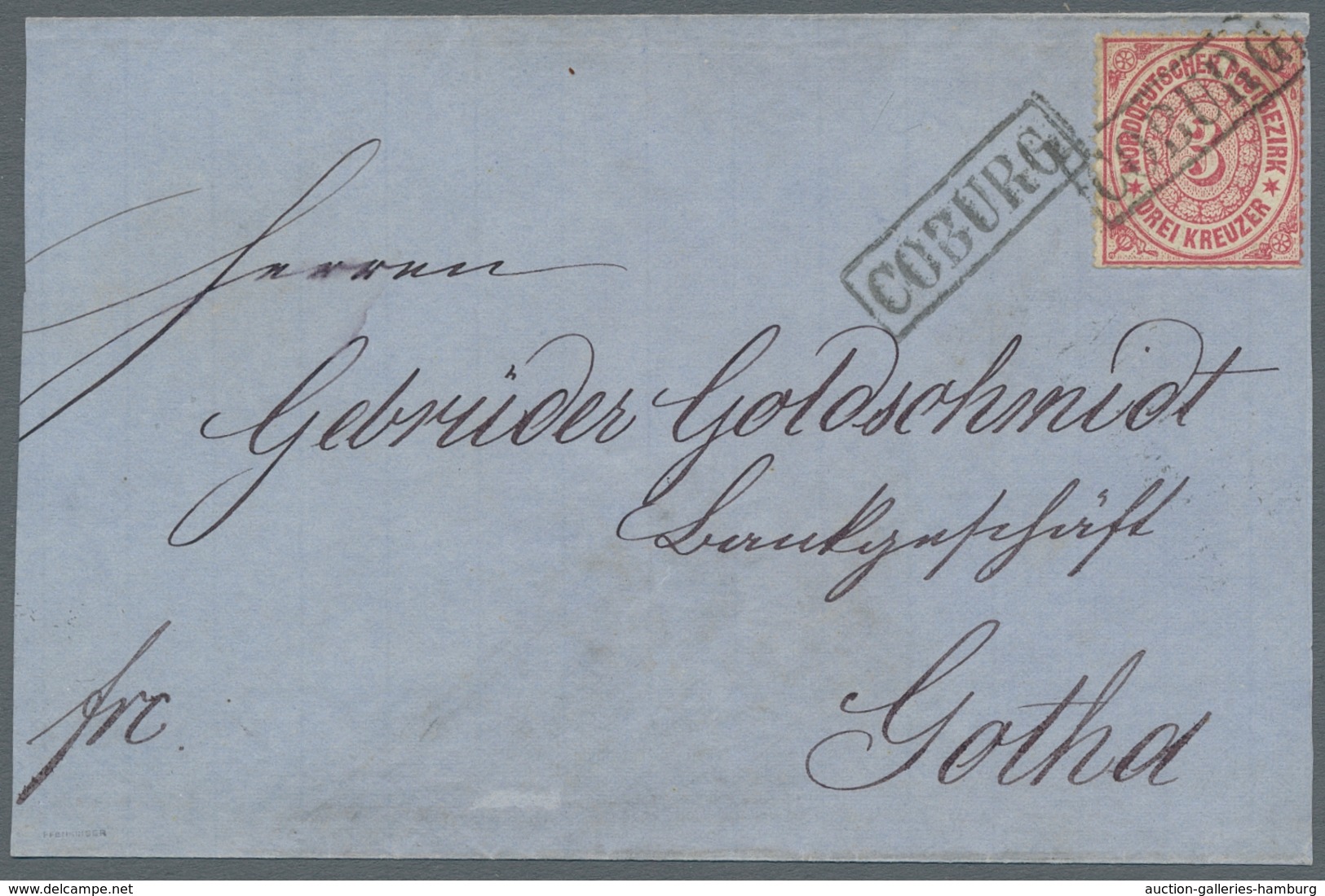 Norddeutscher Bund - Marken Und Briefe: 1869; 3 Kreuzer Gezähnt Mit Klar Abgeschlagenem Einzeiligem - Other & Unclassified