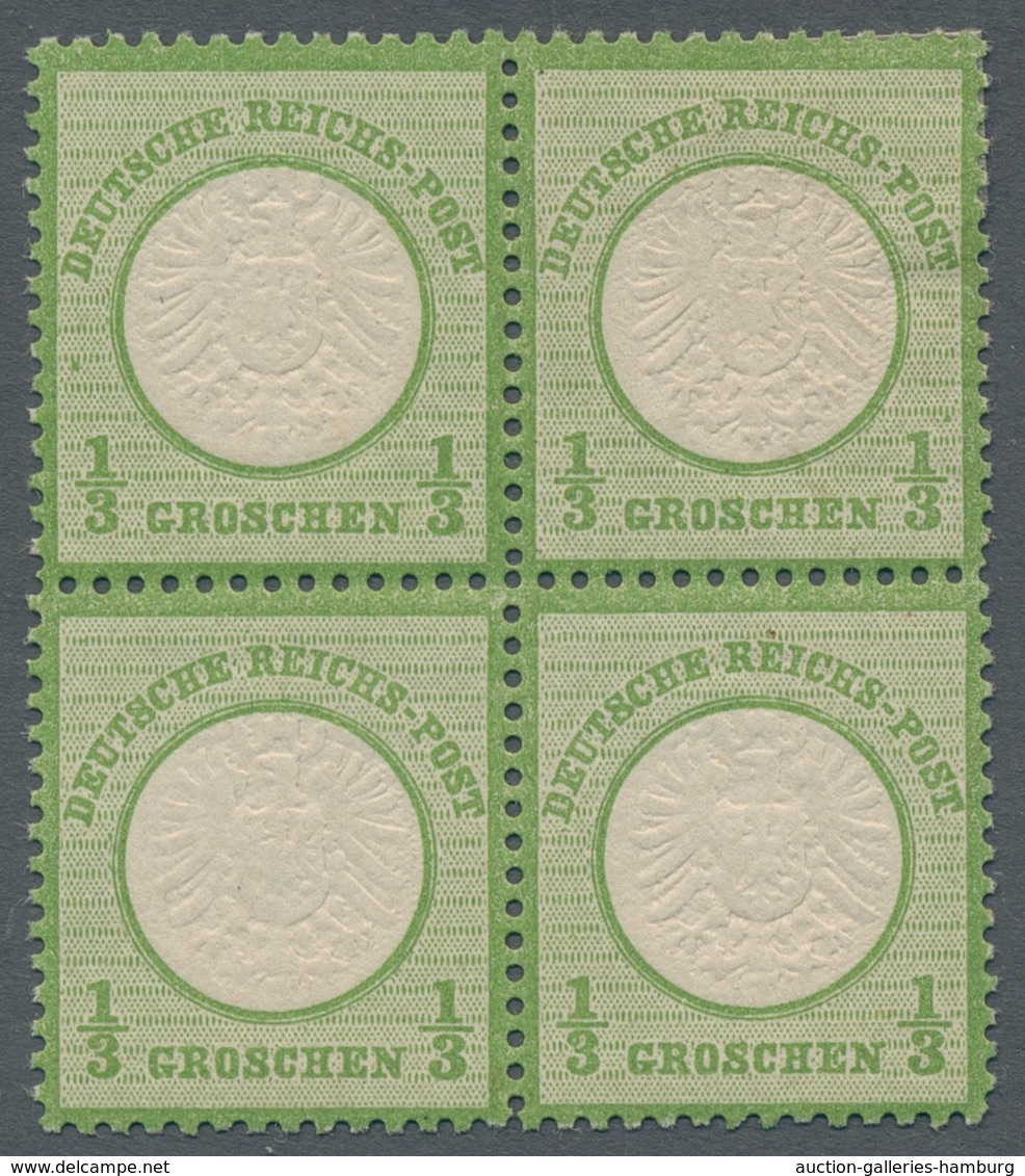 Deutsches Reich - Brustschild: 1872, "1/3 Gr. Großer Schild", Farbfrischer Viererblock Mit Guter Zäh - Covers & Documents
