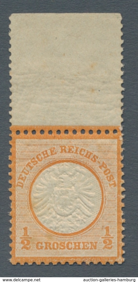 Deutsches Reich - Brustschild: 1872,"großes Schild, 1/2 Gr. Orange" Postfrische Marke Mit Vollständi - Covers & Documents