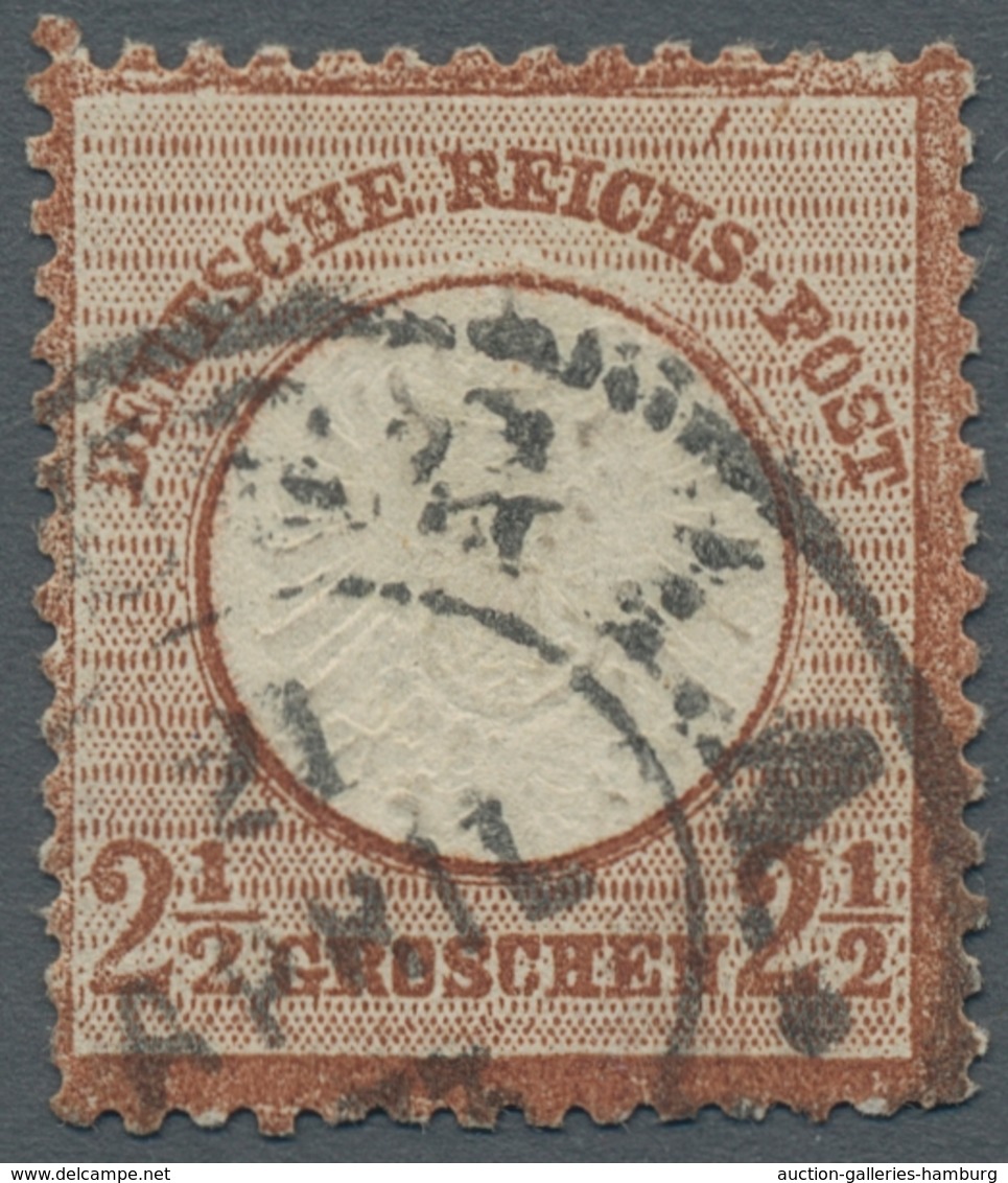 Deutsches Reich - Brustschild: 1872; Großer Schild 2 1/2 Lilabraun Mit Hufeisenstempel Von Hamburg E - Covers & Documents
