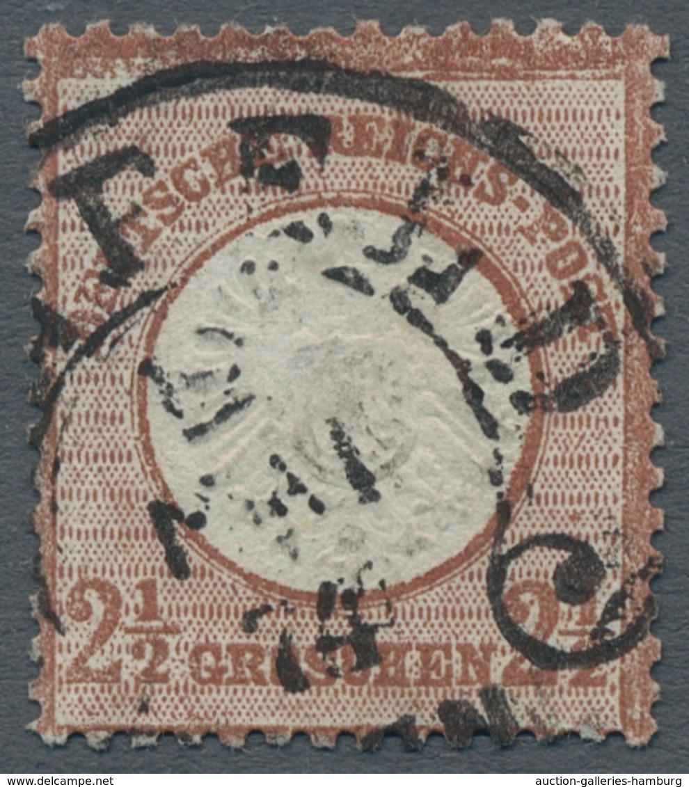 Deutsches Reich - Brustschild: 1872, 2 1/2 Gr. Rotbraun, Großer Schild, Mit Hufeisenstempel CREFELD - Covers & Documents