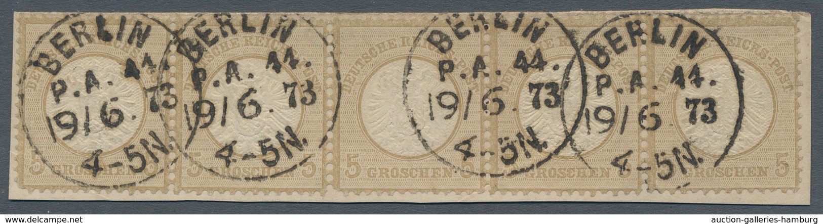 Deutsches Reich - Brustschild: 1872; Großer Schild 5 Groschen Ockerbraun Im Waagerechten Fünferstrei - Covers & Documents
