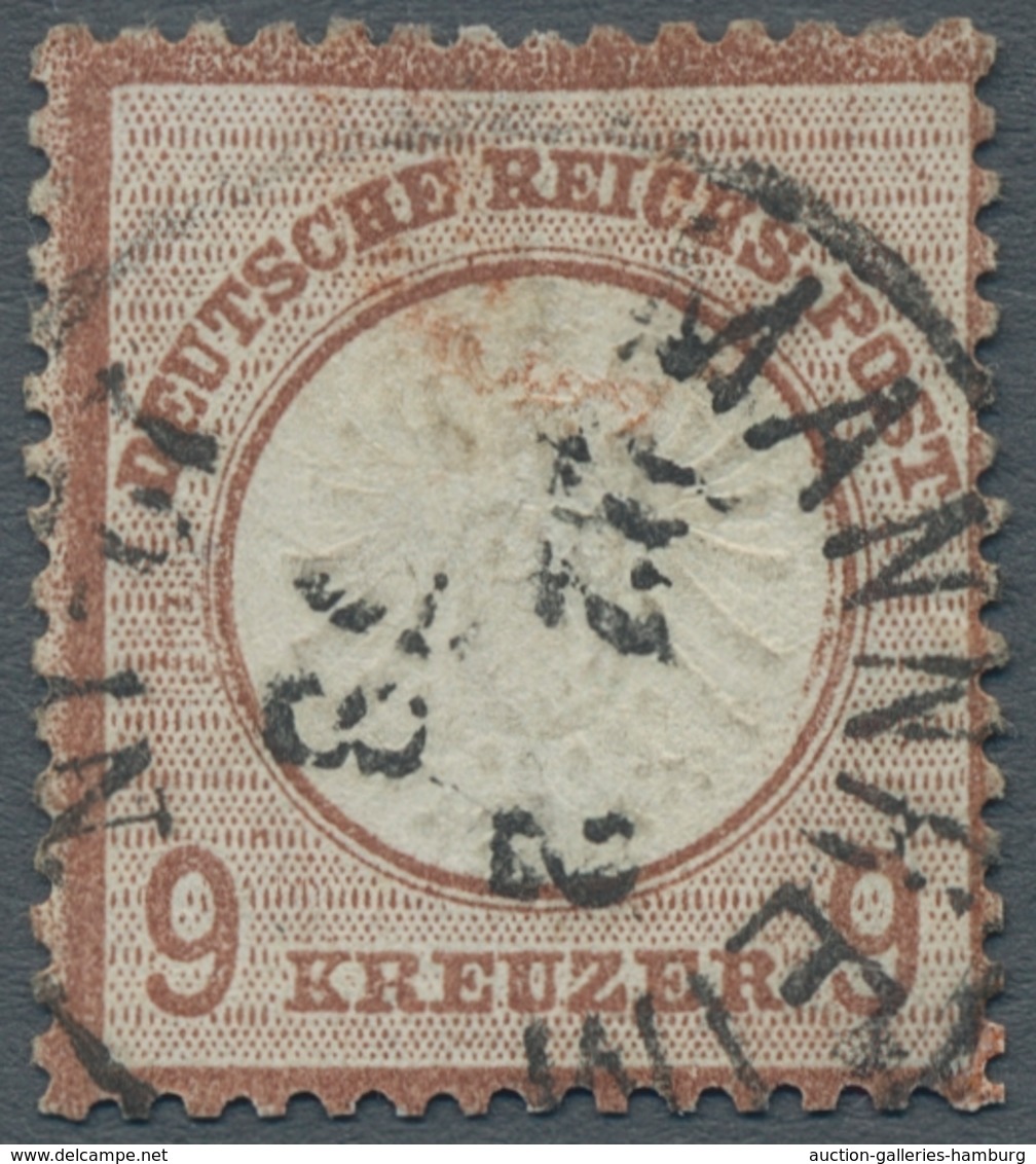 Deutsches Reich - Brustschild: 1872, Großer Brustschild 9 Kreuzer Lebhaftbraun Entwertet Mit Einkrei - Storia Postale