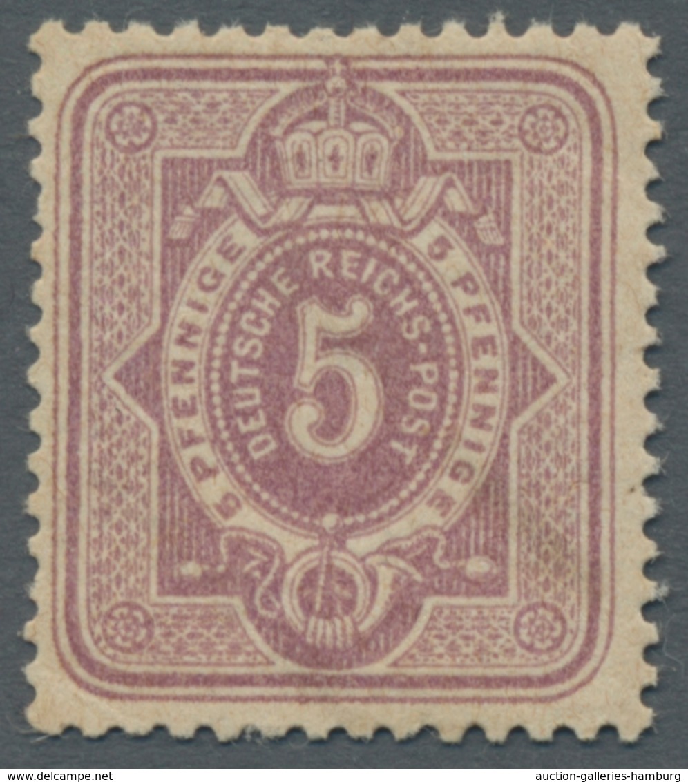 Deutsches Reich - Pfennige: 1875, 5 "Pfennige" Graupurpur Postfrisch Mit Vollem Originalgummi Mit Au - Nuevos