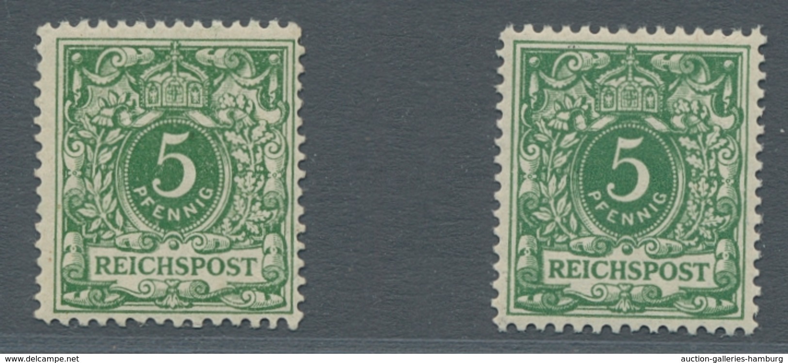 Deutsches Reich - Krone / Adler: 1889, "5 Pfg Krone/Adler", Postfrisch, Gute Zähnungen, Gepr. Zenker - Nuevos