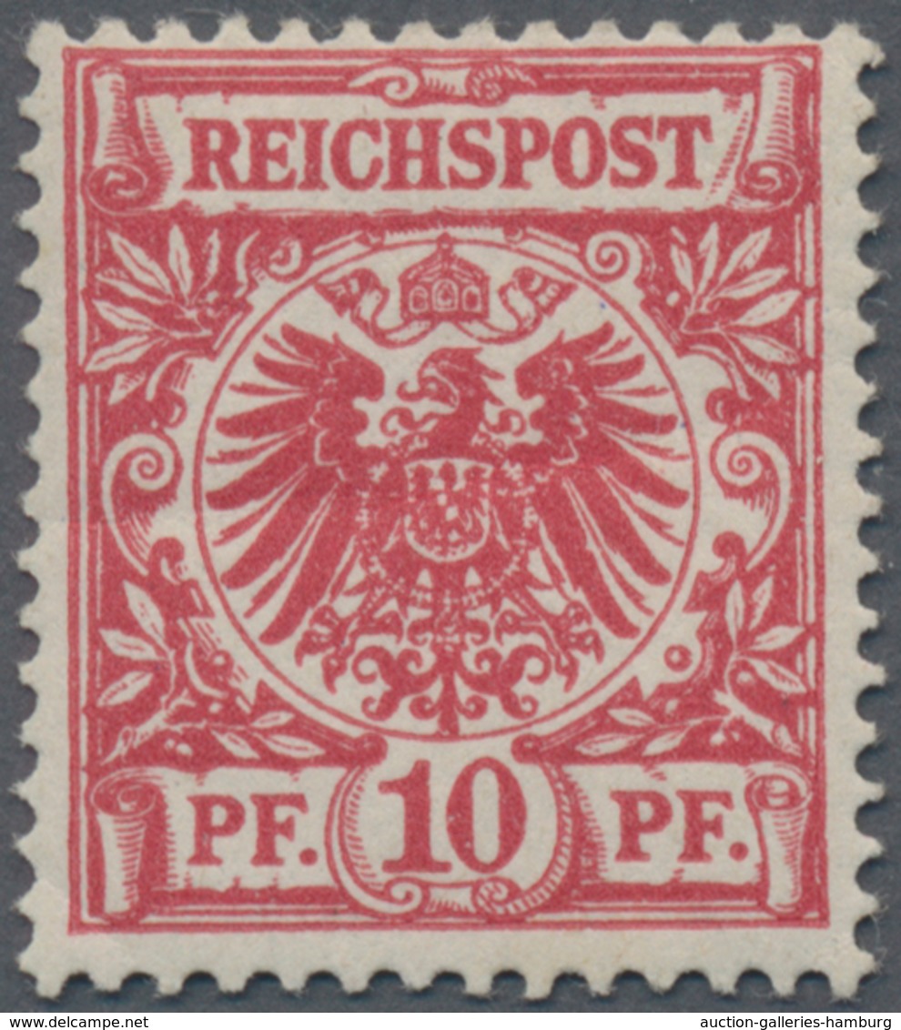 Deutsches Reich - Krone / Adler: 1899, Krone/Adler 10 Pfg. Dunkelrosarot, Farbfrisches Exemplar In G - Unused Stamps