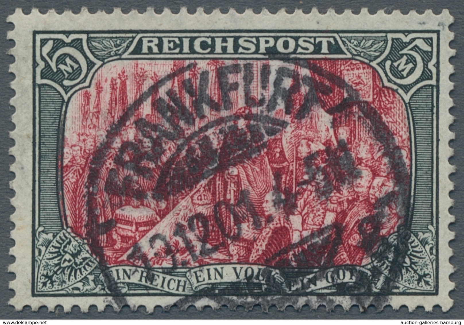 Deutsches Reich - Germania: 1900, "5 Mk. Reichspost In Type IV", Zentral Gestempelter Wert In Tadell - Nuevos