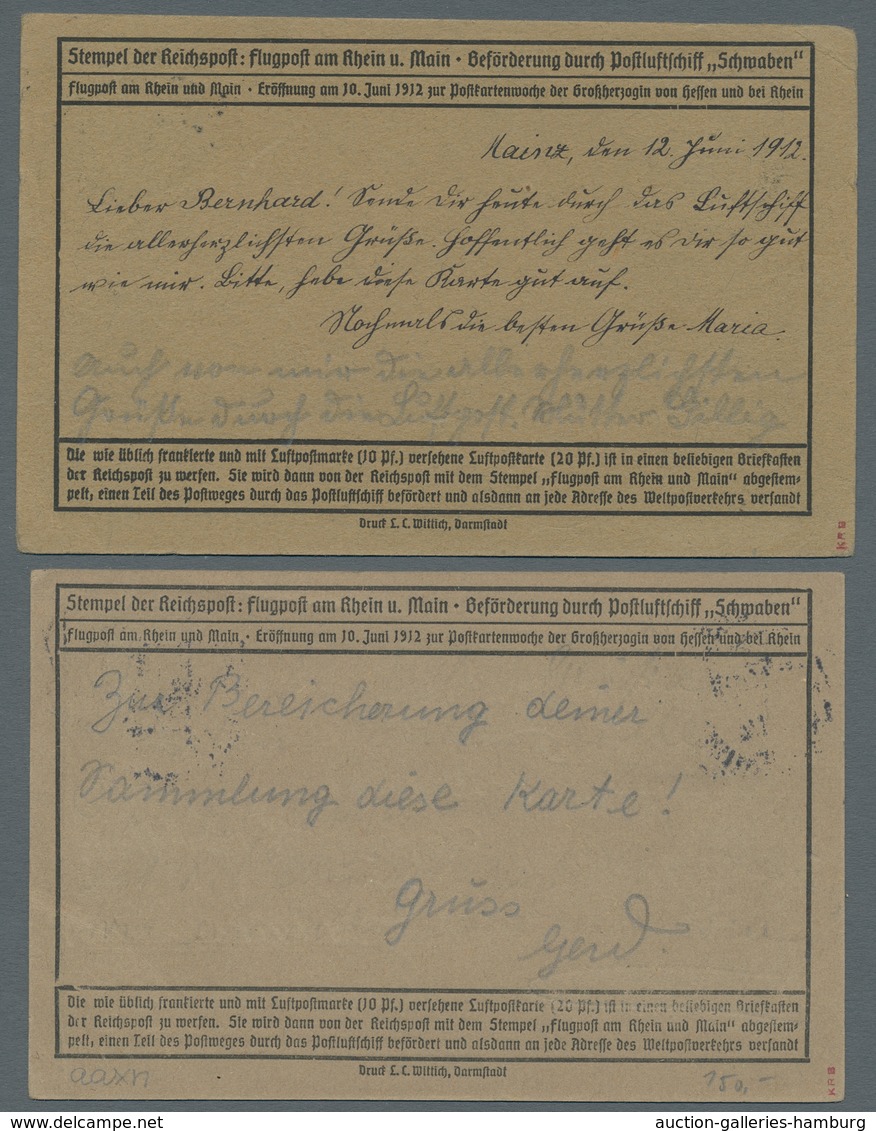 Deutsches Reich - Germania: 1912, "Rhein-Main-Flugpost", Drei Offizielle Flugkarten Je Addressiert I - Nuevos