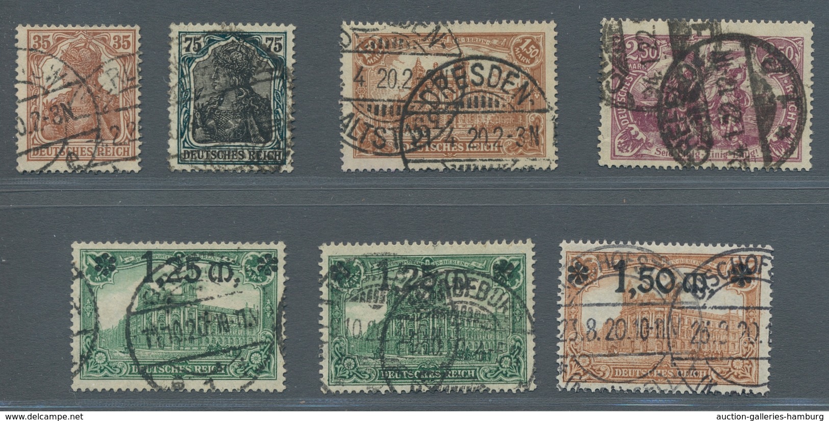 Deutsches Reich - Germania: 1919, 35 Und 75 Pfg Germania Sowie Freimarken Mit Und Ohne Aufdrucke, Kl - Nuevos