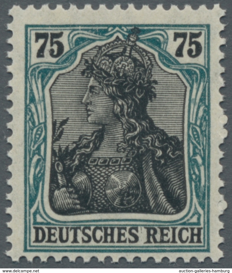 Deutsches Reich - Germania: 1918, Germania 75 Pfennig Bläulichgrün/grünschwarz In Postfrischer Erhal - Nuevos