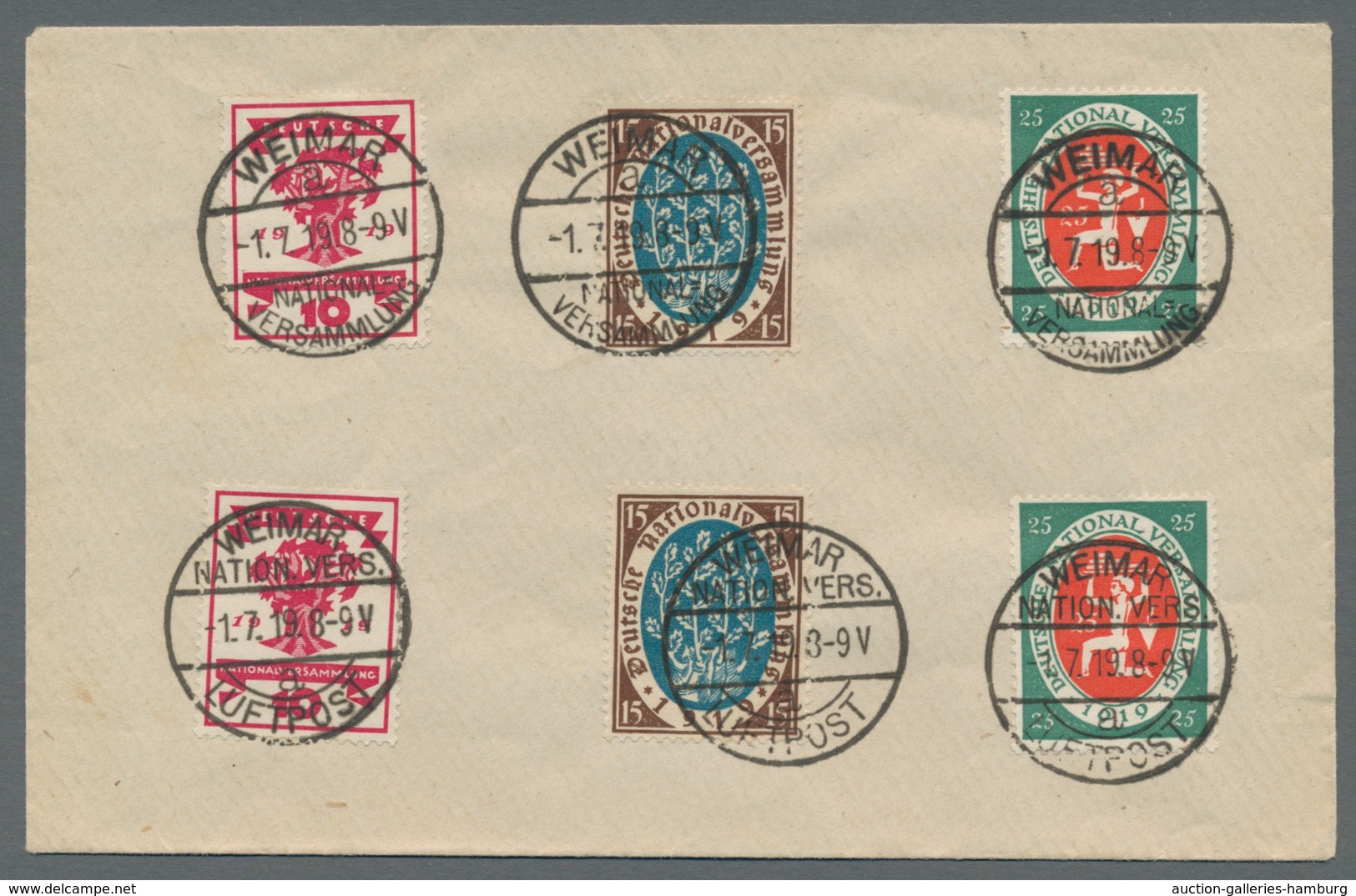 Deutsches Reich - Inflation: 1919, Nationalversammlung, Je 3 Werte Auf 18 FDC's, Dabei Offizielle Un - Used Stamps