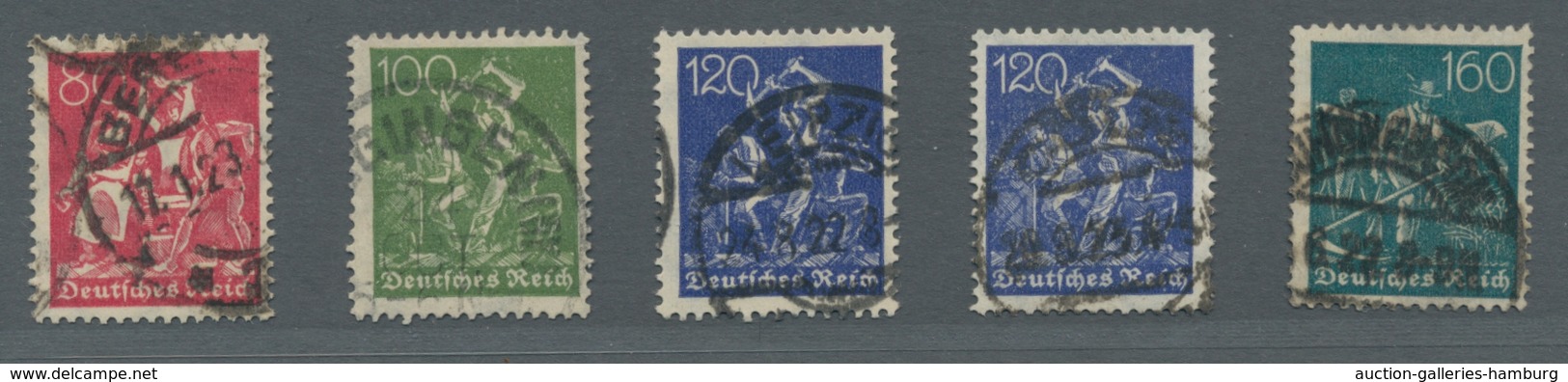 Deutsches Reich - Inflation: 1921, WZ Waffeln, Fünf Bessere, Sauber Gestempelte U. Geprüfte Infla We - Used Stamps