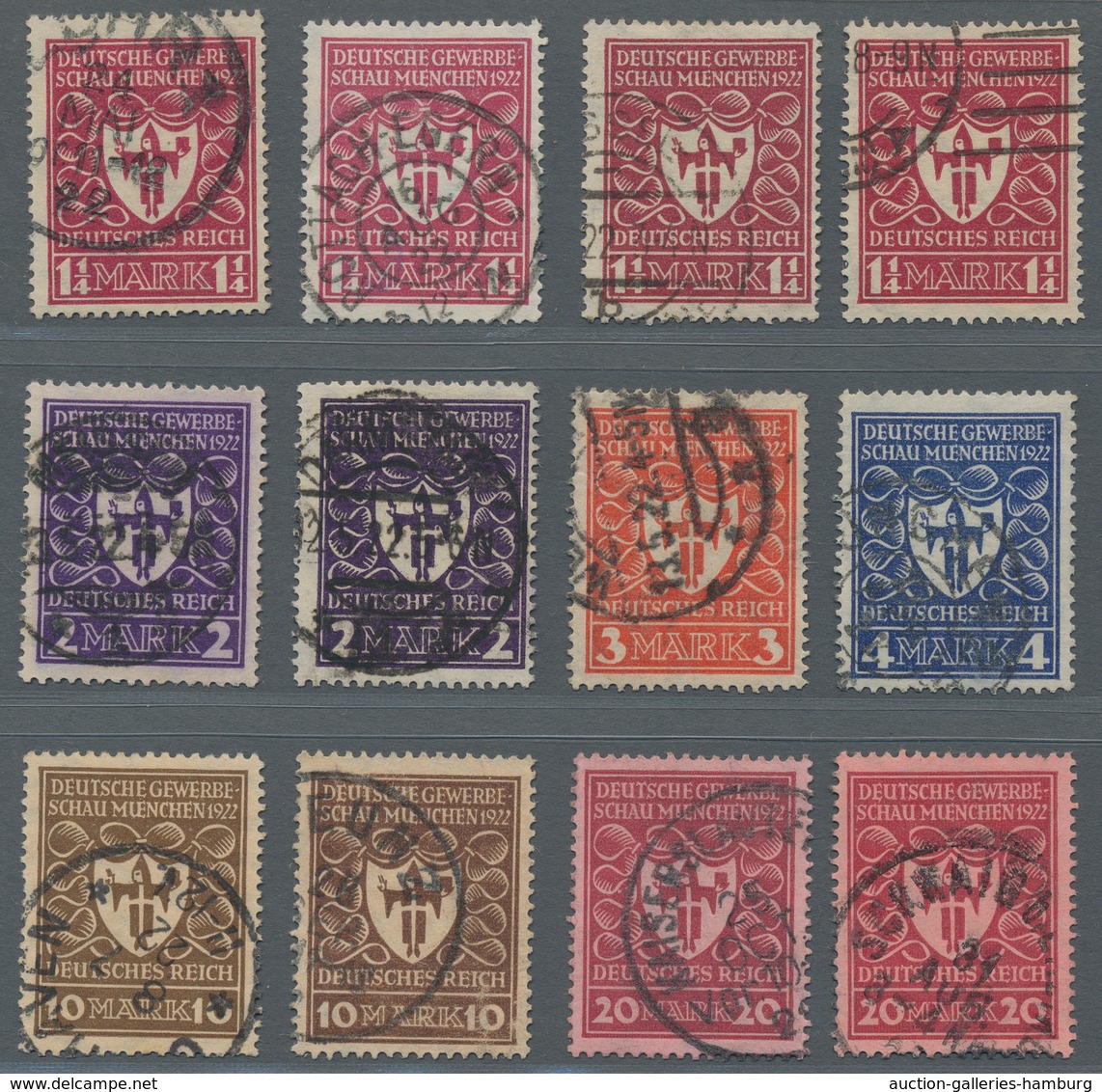 Deutsches Reich - Inflation: 1922, Gewerbeausstellung, Der Komplette Satz In Allen Farben Gestempelt - Used Stamps