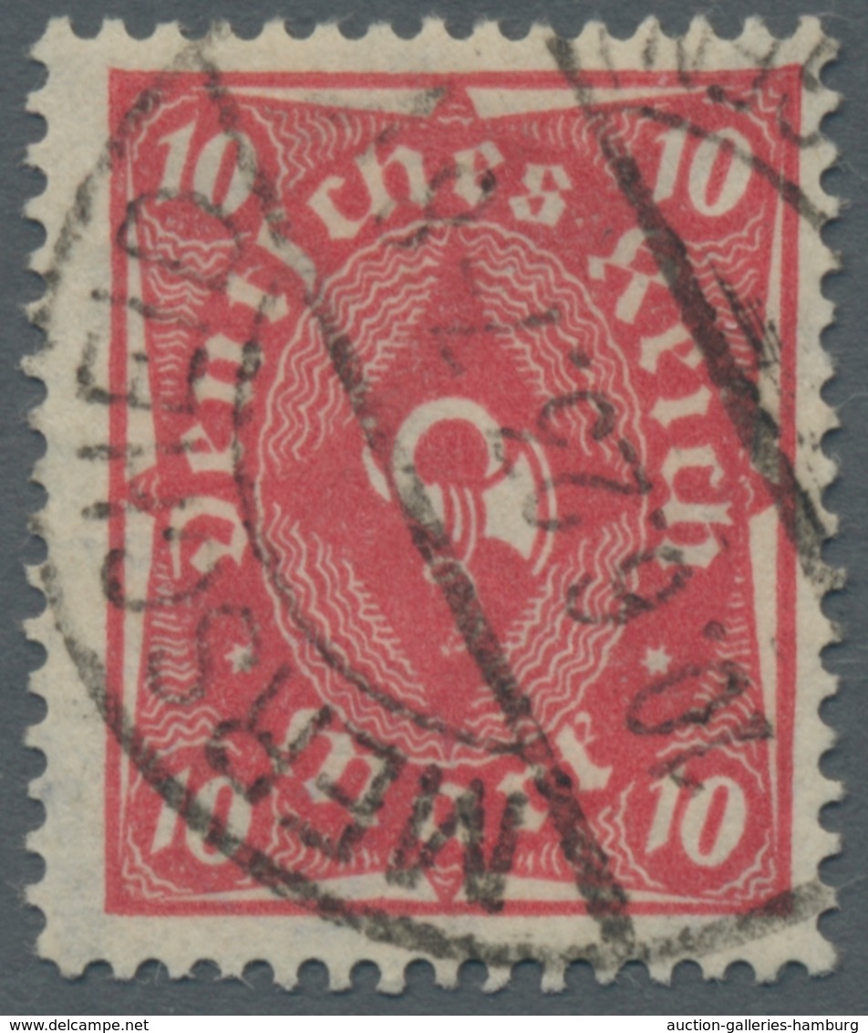 Deutsches Reich - Inflation: 1922, 10 Pf. Posthorn Lilarot, Mit Abart "ohne Sichtbaren Unterdruck", - Used Stamps