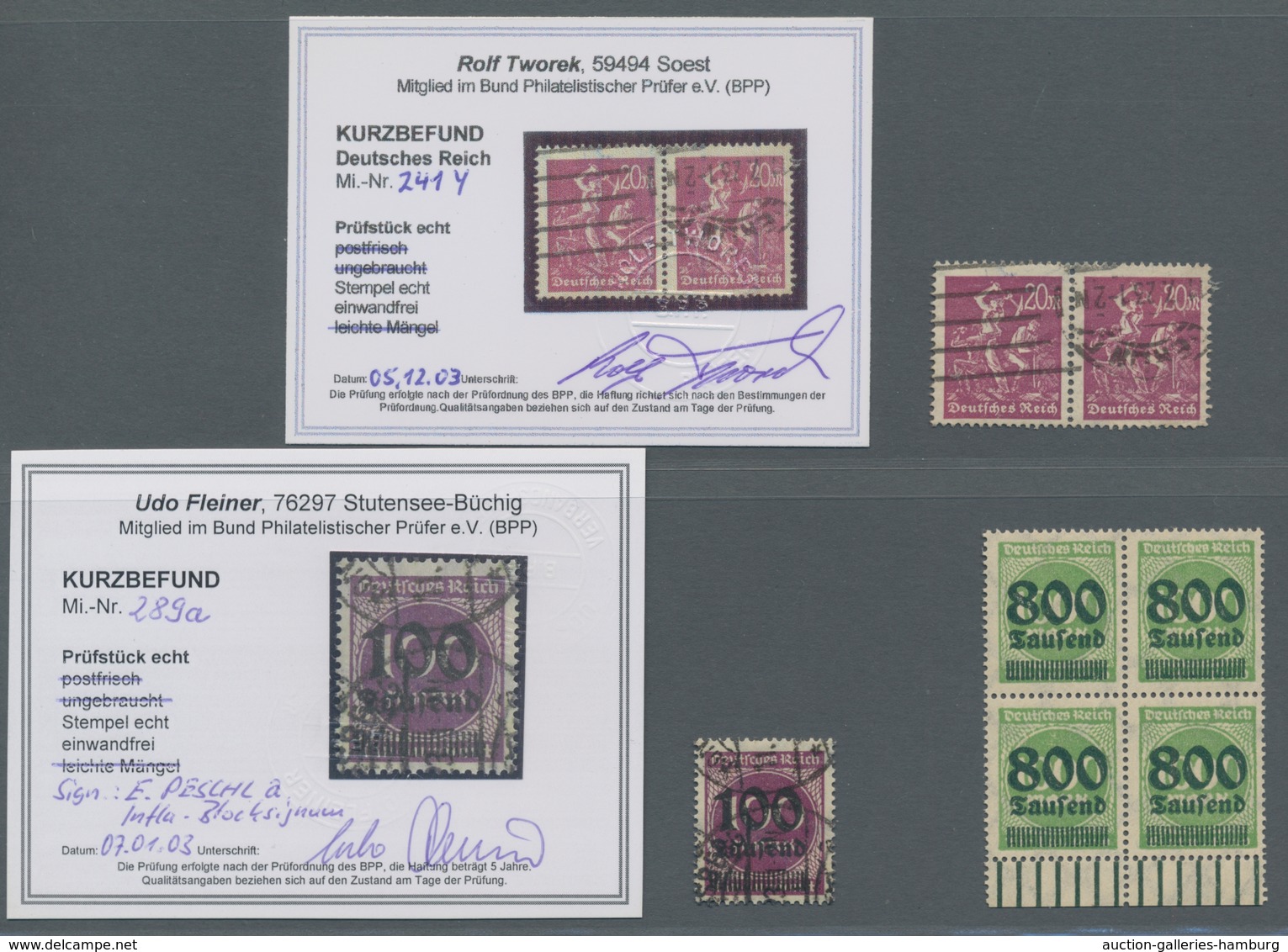 Deutsches Reich - Inflation: 1922-23, Drei Interessante Infla-Varianten: 241 Y (liegendes Wz.) Als G - Used Stamps