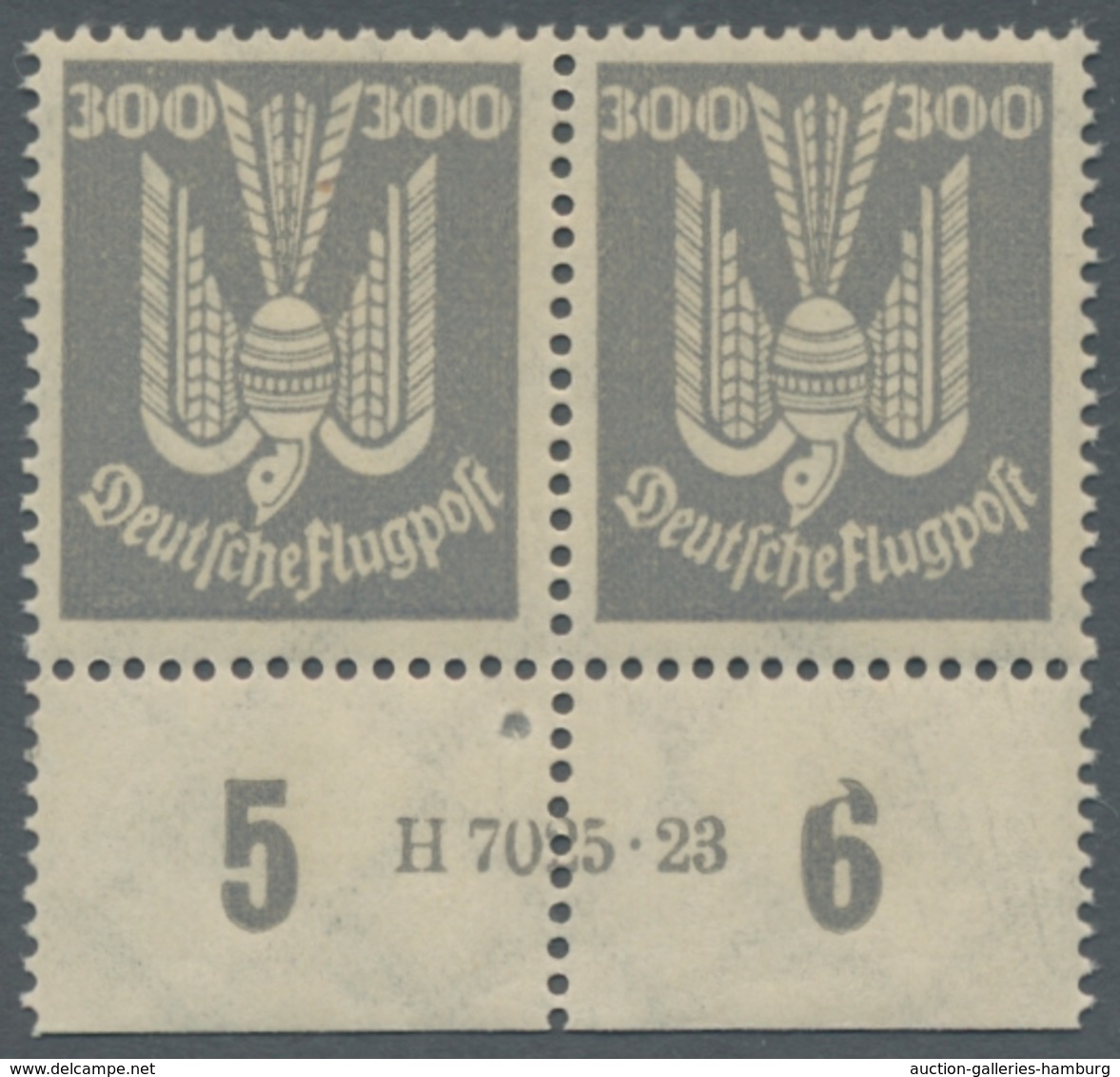 Deutsches Reich - Weimar: 1924, Holztaube 300 Pfennig Dunkeltürkisgrau Im Postfrischem Waagerechtem - Nuevos