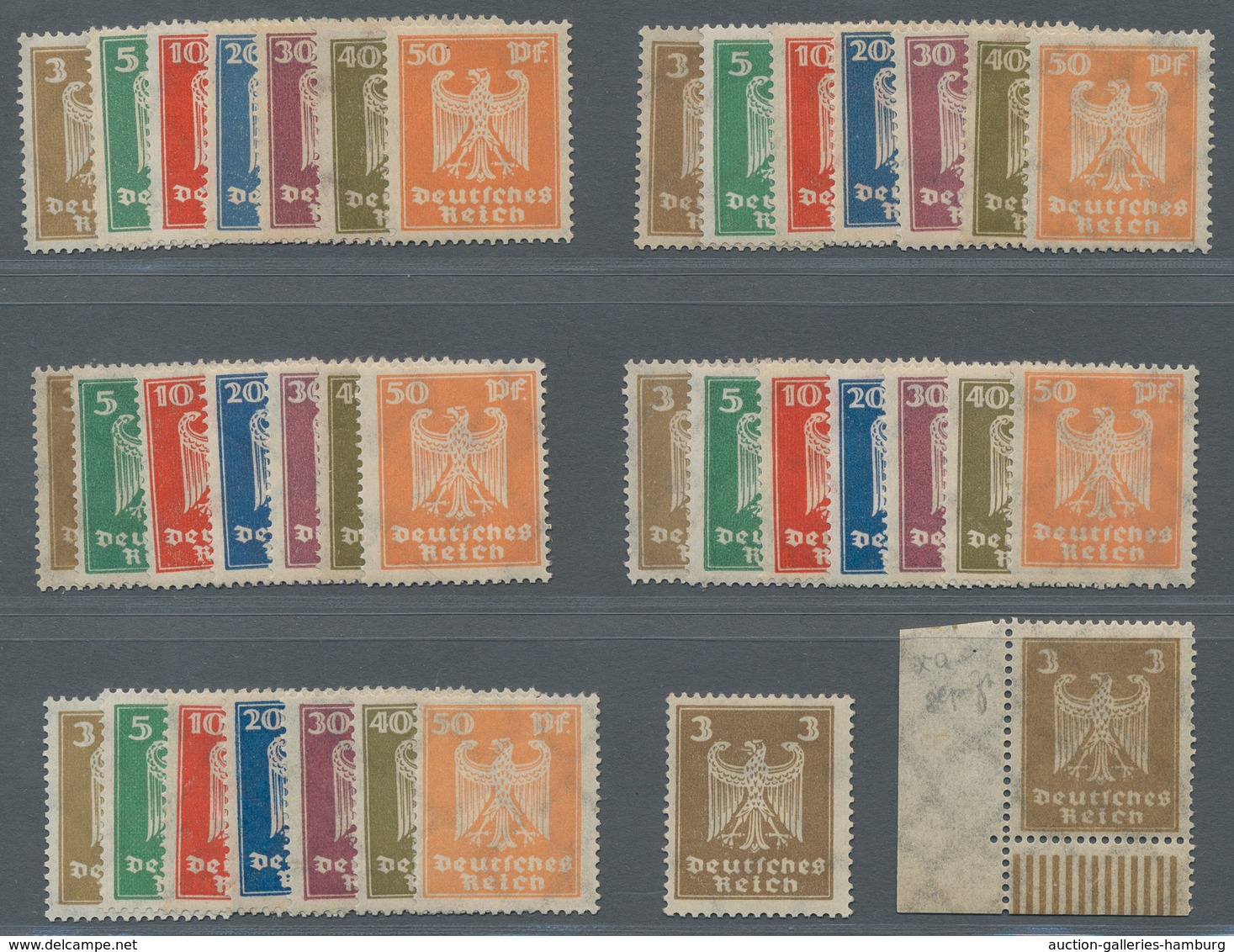 Deutsches Reich - Weimar: 1924, "Neuer Reichsadler", 5 Kpl. Sätze Postfrisch - Unused Stamps