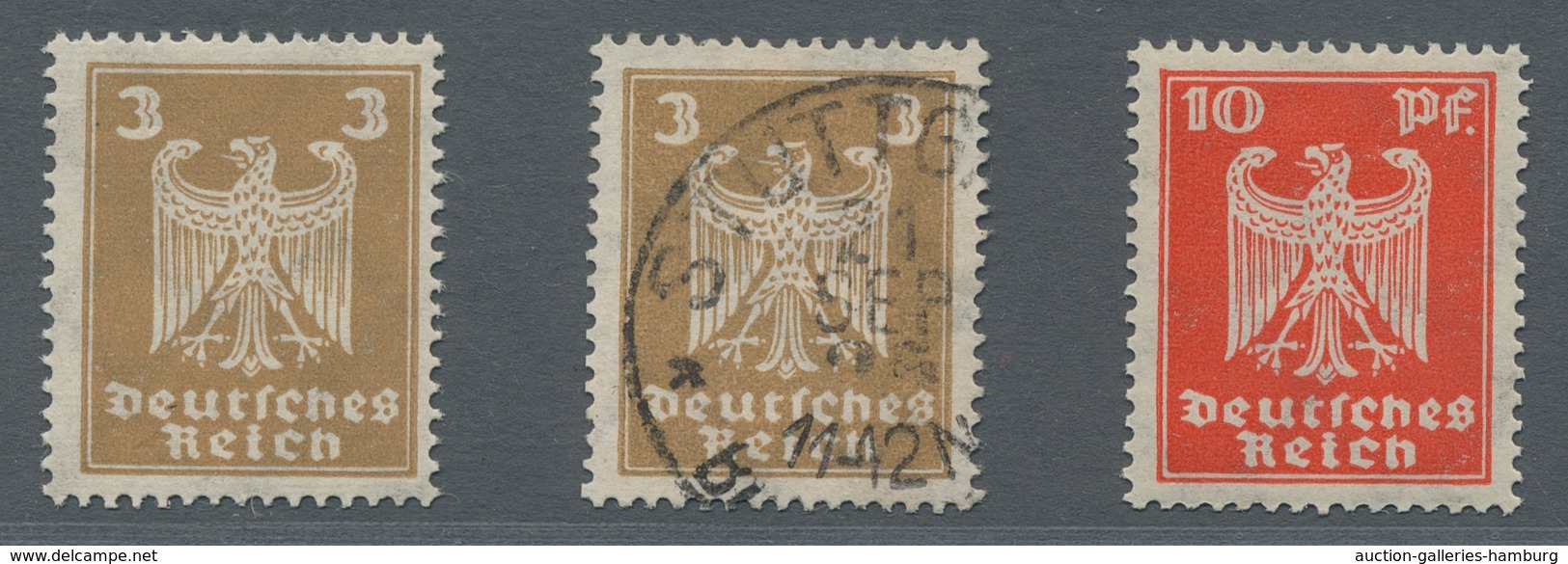 Deutsches Reich - Weimar: 1924, Freimarke "Neuer Reichsadler", Y-Varianten Der 3 Pfg Und 10 Pfg Unge - Unused Stamps