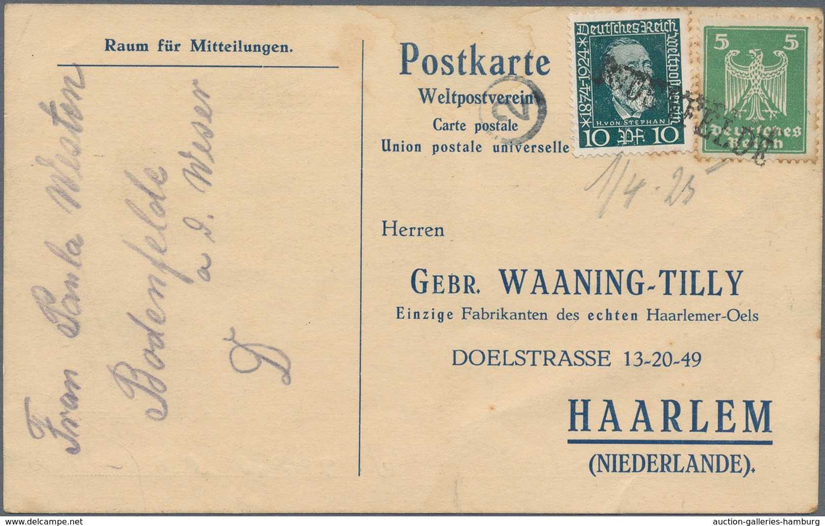Deutsches Reich - Weimar: 1925, L1 "BODENFELDE" (Hildesheim) Vermutlich Nachverwendung Eines Formula - Nuevos