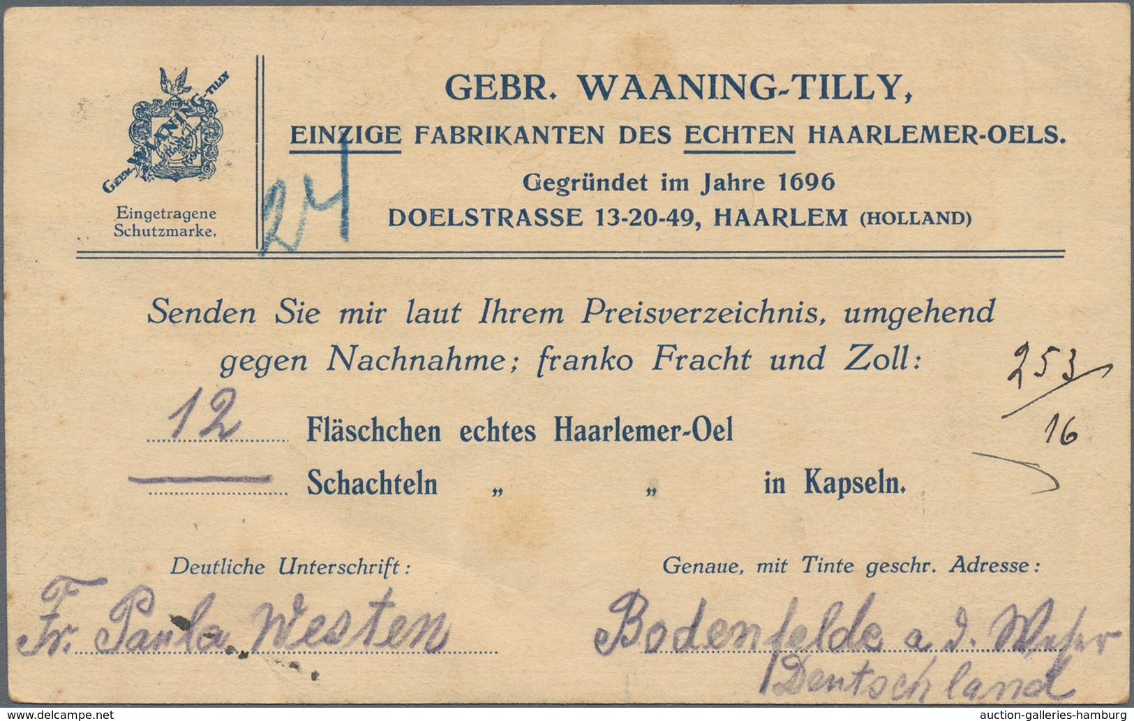 Deutsches Reich - Weimar: 1925, L1 "BODENFELDE" (Hildesheim) Vermutlich Nachverwendung Eines Formula - Nuevos