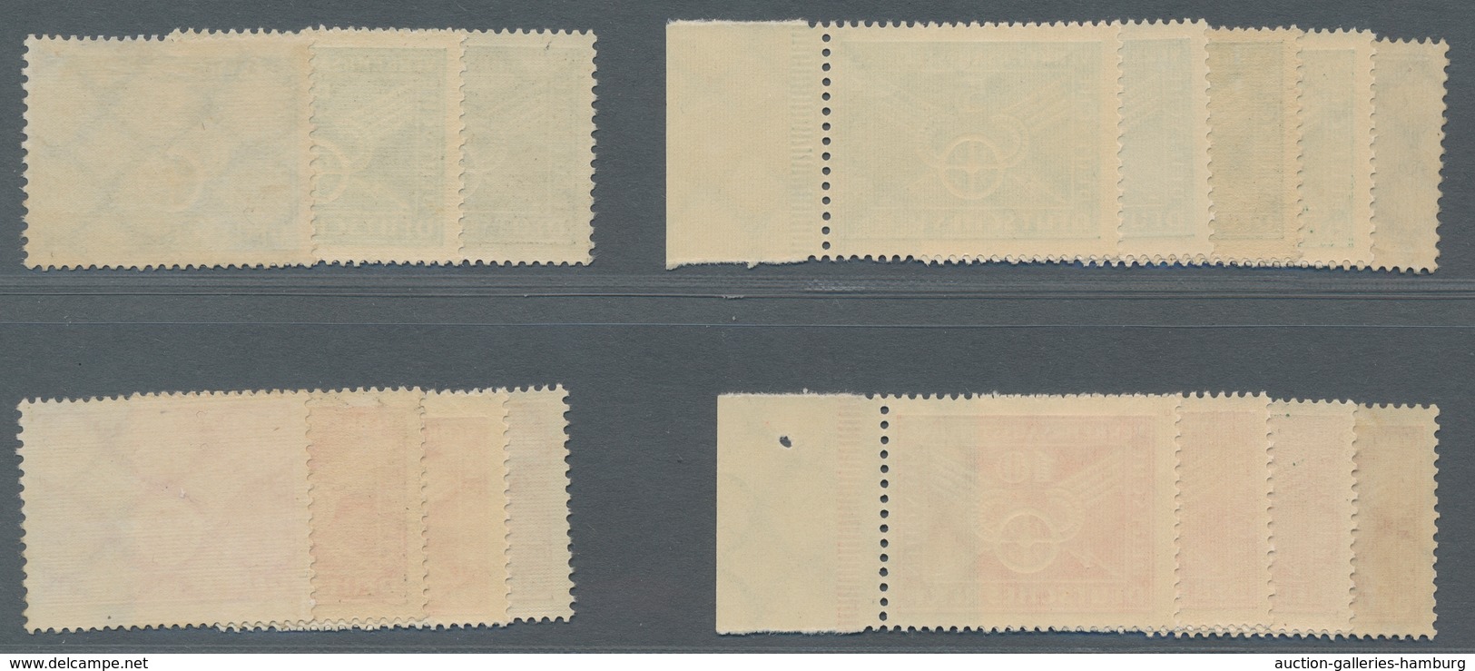 Deutsches Reich - Weimar: 1925, Verkehrsausstellung München, 5x 370X , 3x 370Y, 4x 371X, 4x371Y, Mei - Unused Stamps