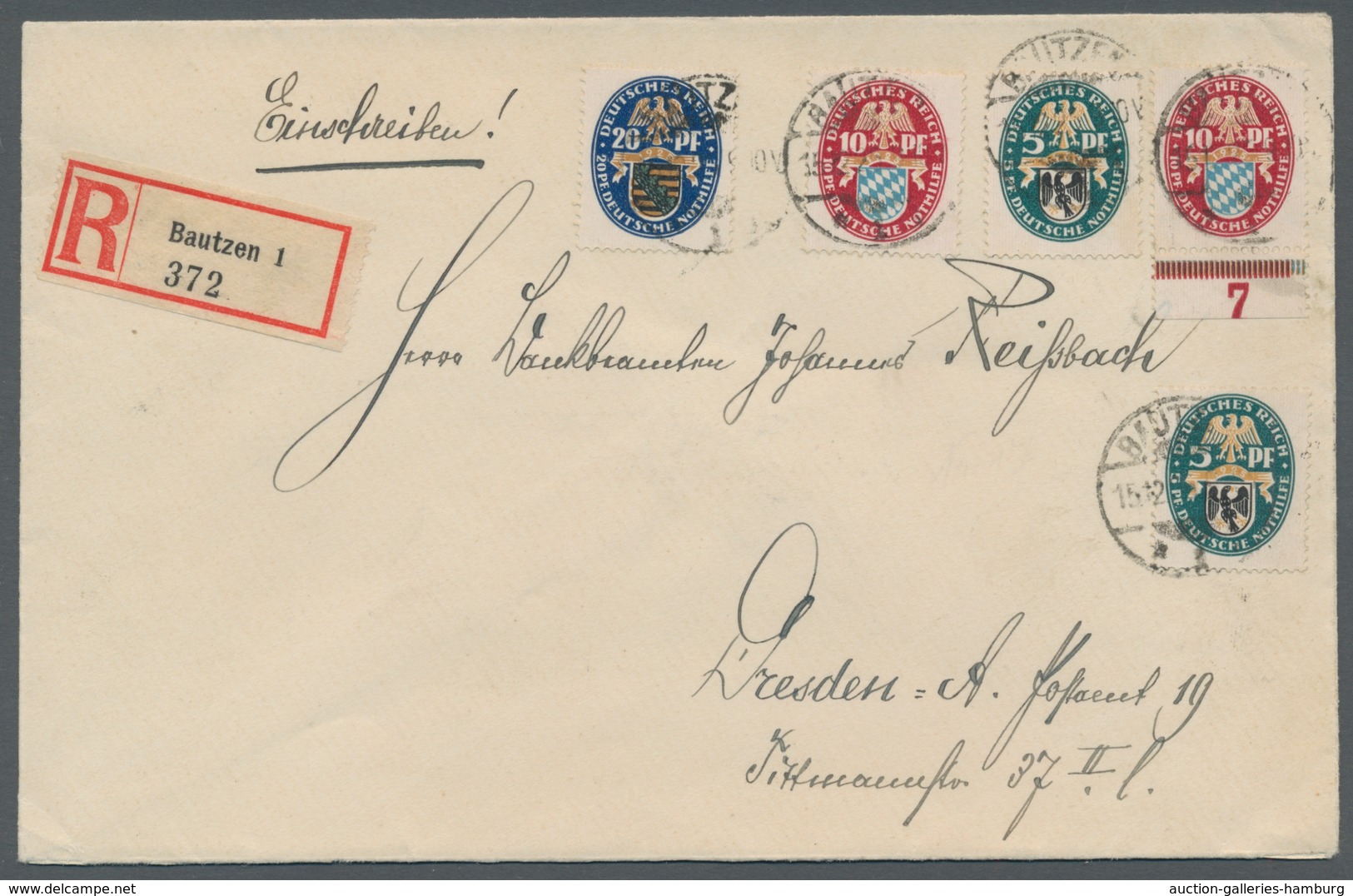 Deutsches Reich - Weimar: 1925, Nothilfe Kplt. Satz, Incl. Je 2x 5 U.1o Pf. Auf Portogerechten Bedar - Unused Stamps