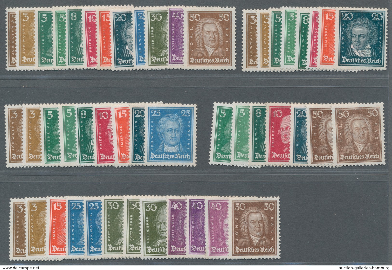 Deutsches Reich - Weimar: 1926, Berühmte Deutsche, 4 Sätze (ohne MiNr. 397) Meist Postfrisch, Gute Z - Unused Stamps