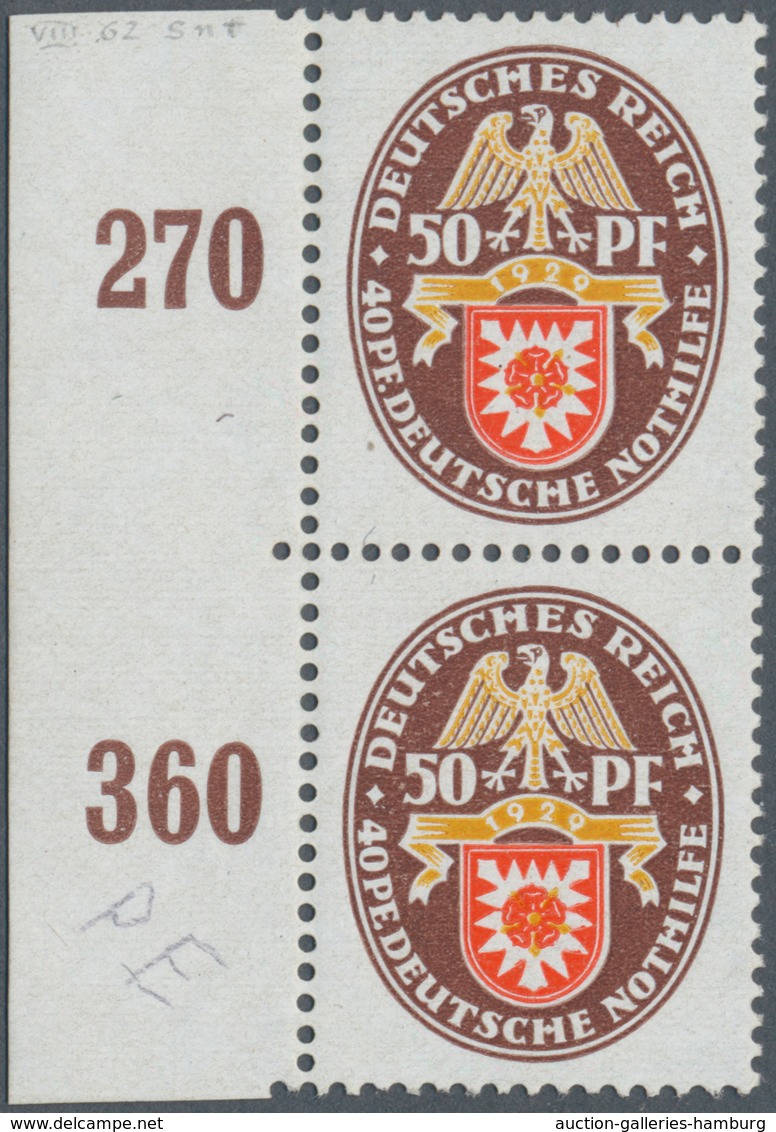 Deutsches Reich - Weimar: 1929, Nothilfe 50 Pfg. Mit Plattenfehler: PE Statt PF Von Feld 31 Einer Te - Unused Stamps