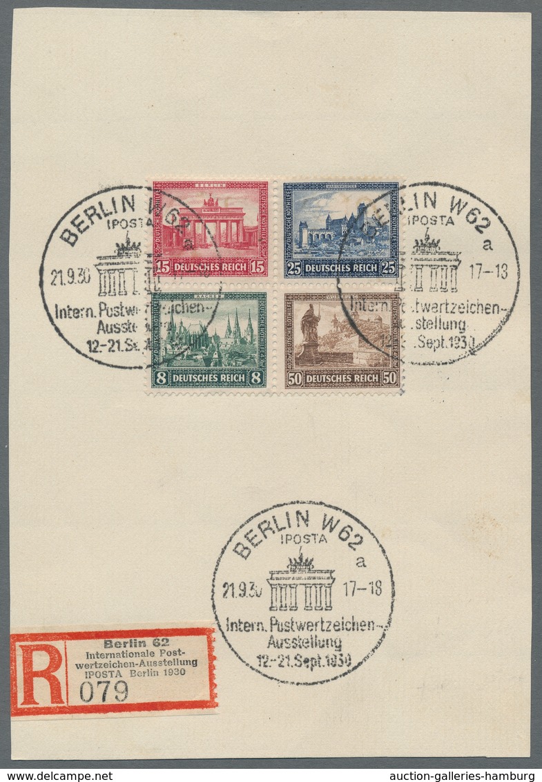 Deutsches Reich - Weimar: 1930, "IPOSTA-Herzstück", Sauber Mit Dreimal SST Auf Blankokarte Mit Sonde - Unused Stamps