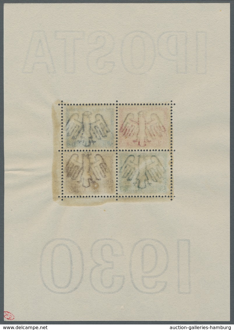 Deutsches Reich - Weimar: 1930,"IPOSTA"-Block Postfrisch In Bis Auf Rechtsseitig Etwas Gestauchtem B - Unused Stamps